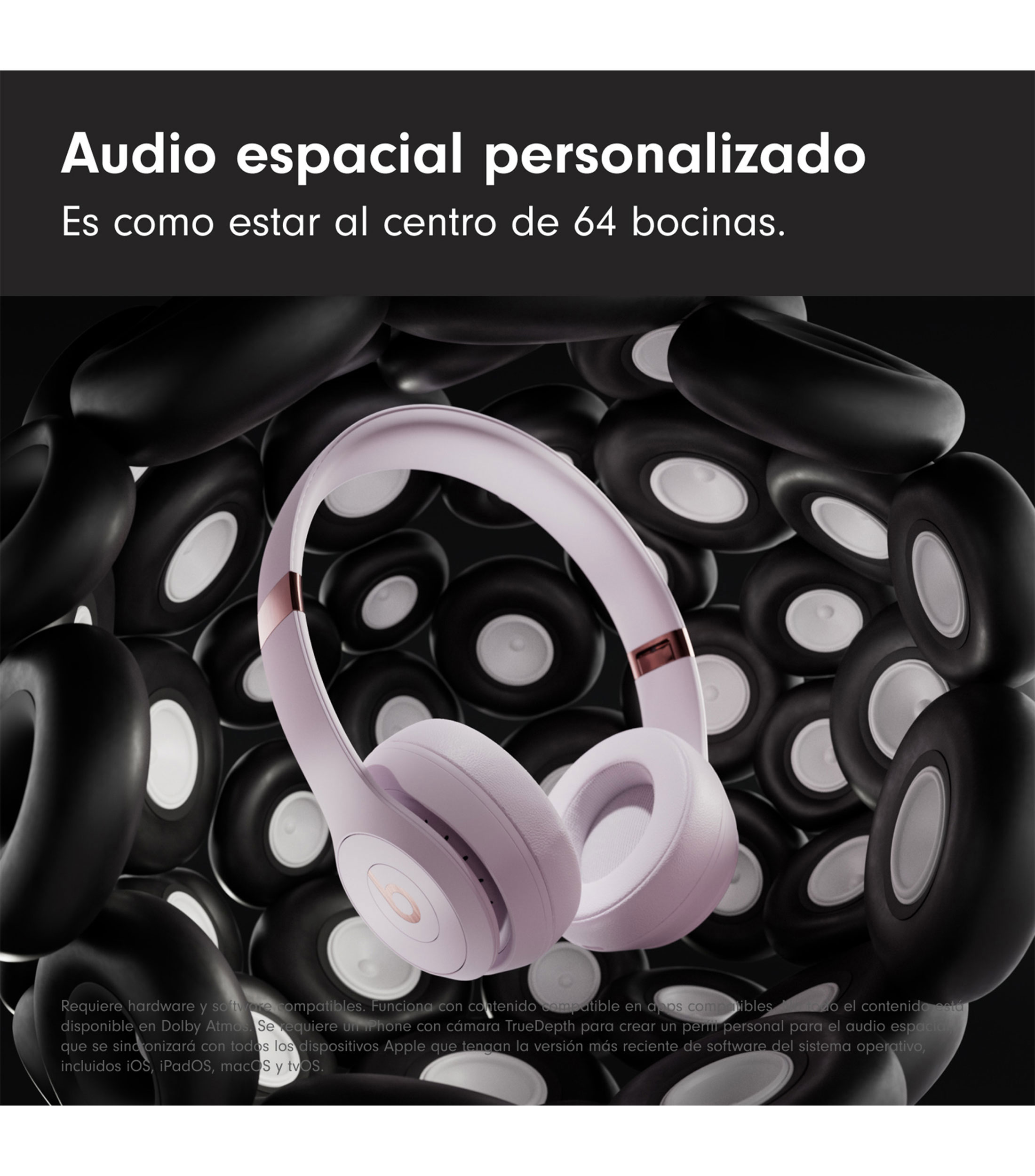 Audífonos inalámbricos Bluetooth 5.3 Solo 4 Rosa
