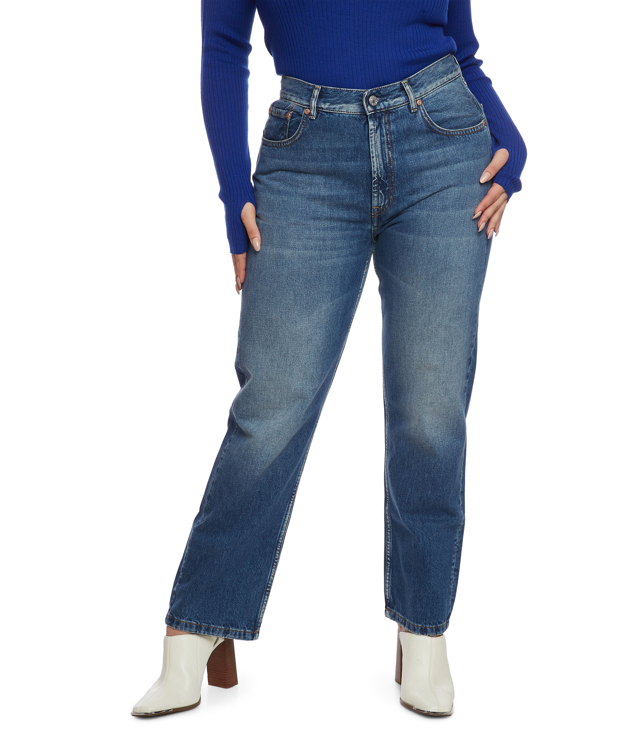 ORSAY Jeans taille haute Dames T 40 gris clair style décontracté