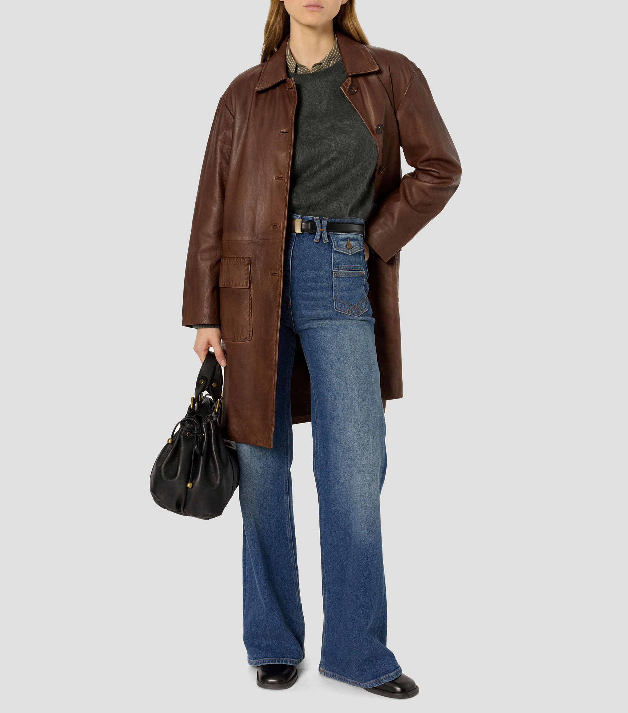 Saco de Piel Madyson Mujer