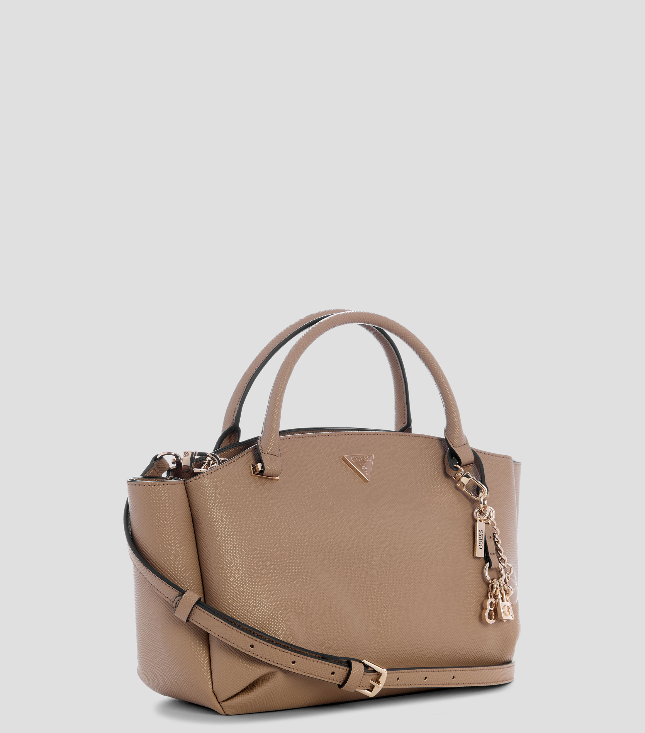 Bolsa satchel lisa con detalle texturizado Mujer