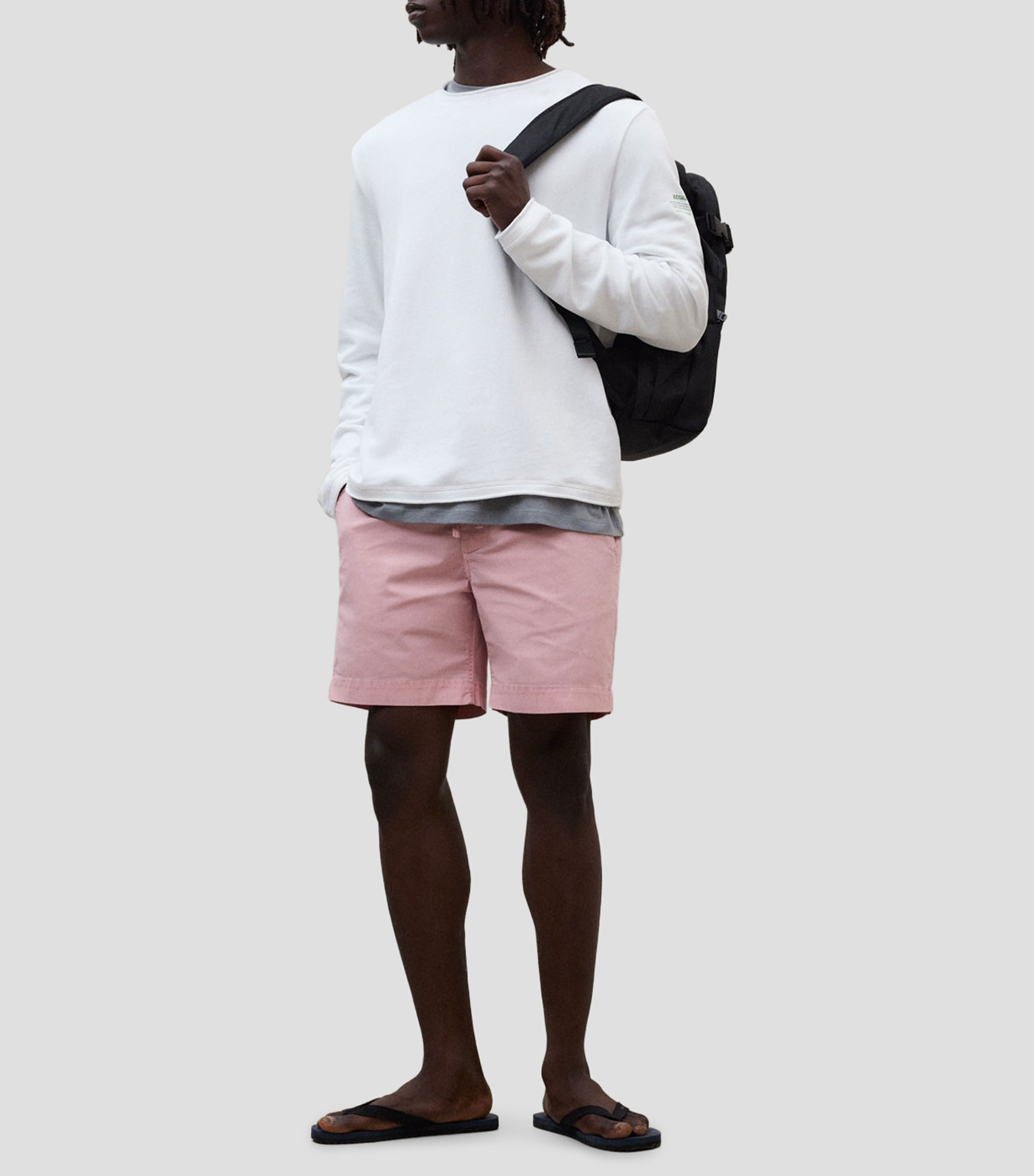 Playera cuello redondo manga larga estampada Hombre