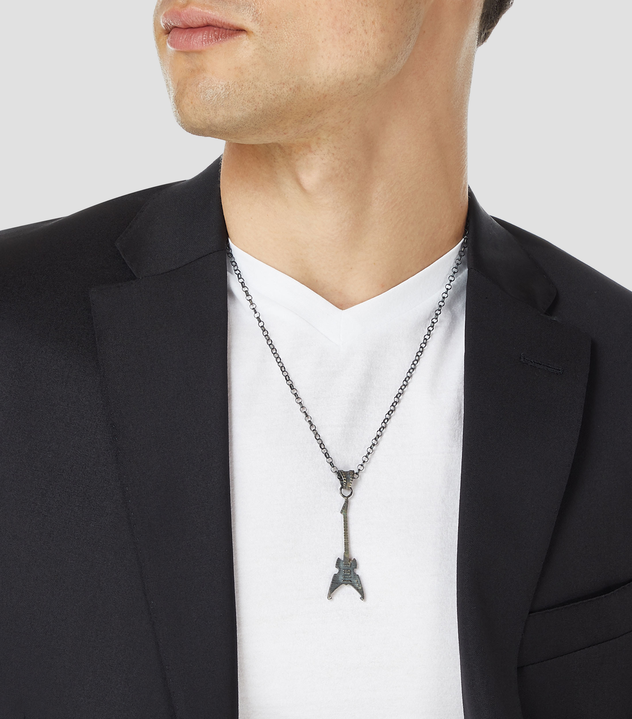 Dije con cadena Metal Guitar Hombre