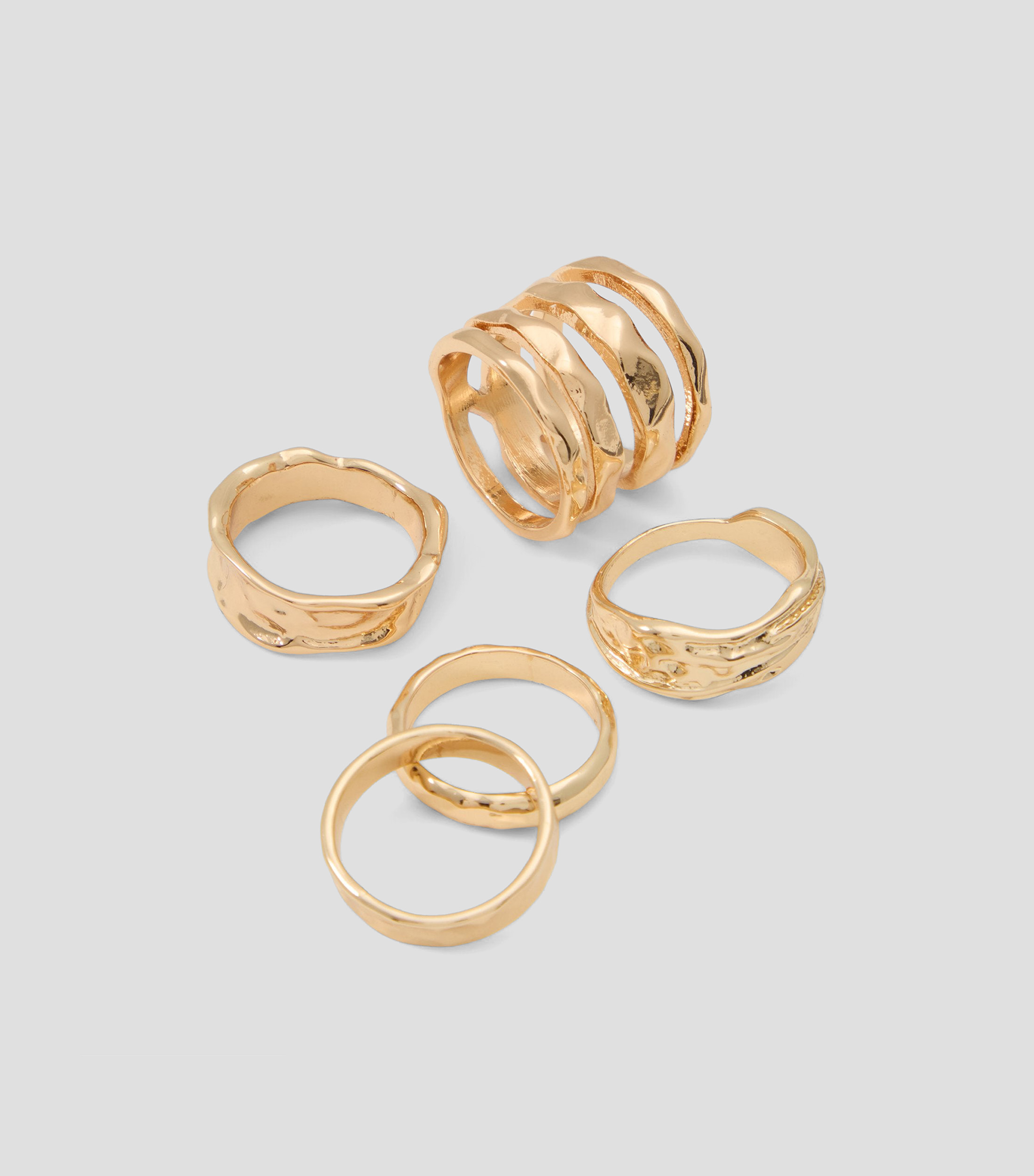 Set 5 Anillos Goldies Mujer