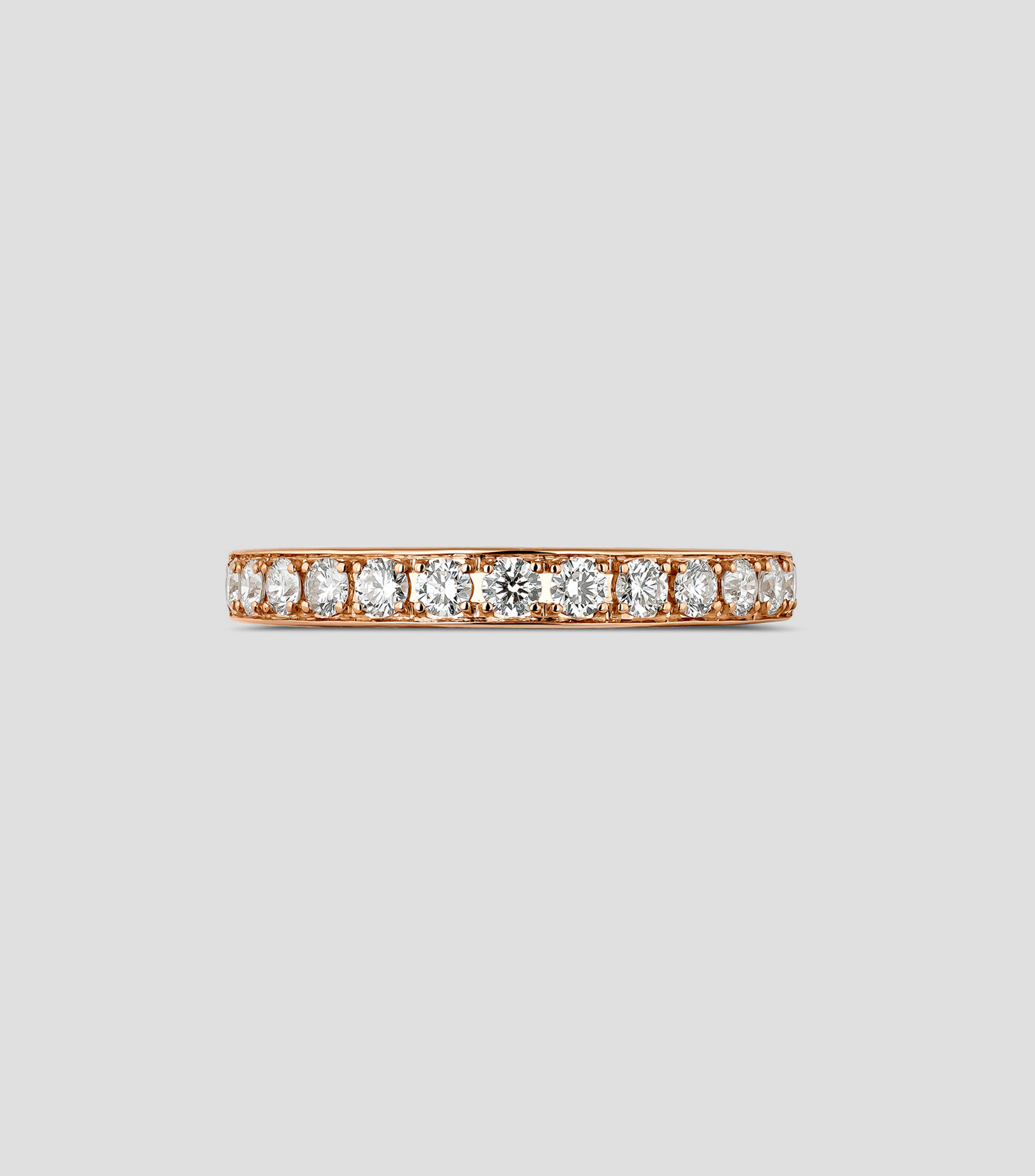 Anillo media alianza en Oro rosa de 18 kilates con diamantes Mujer