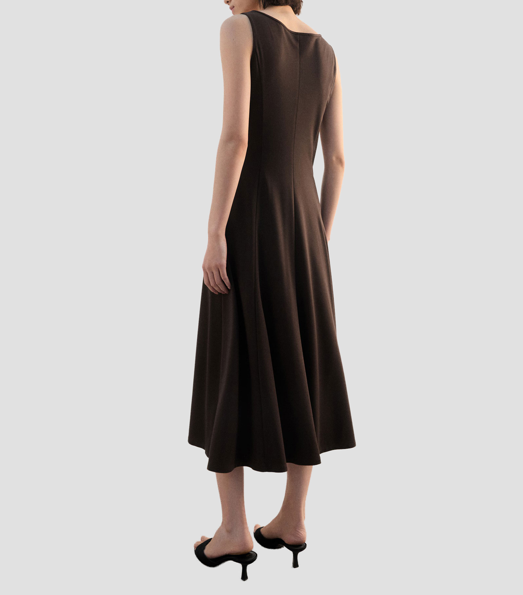 Vestido midi liso Mujer