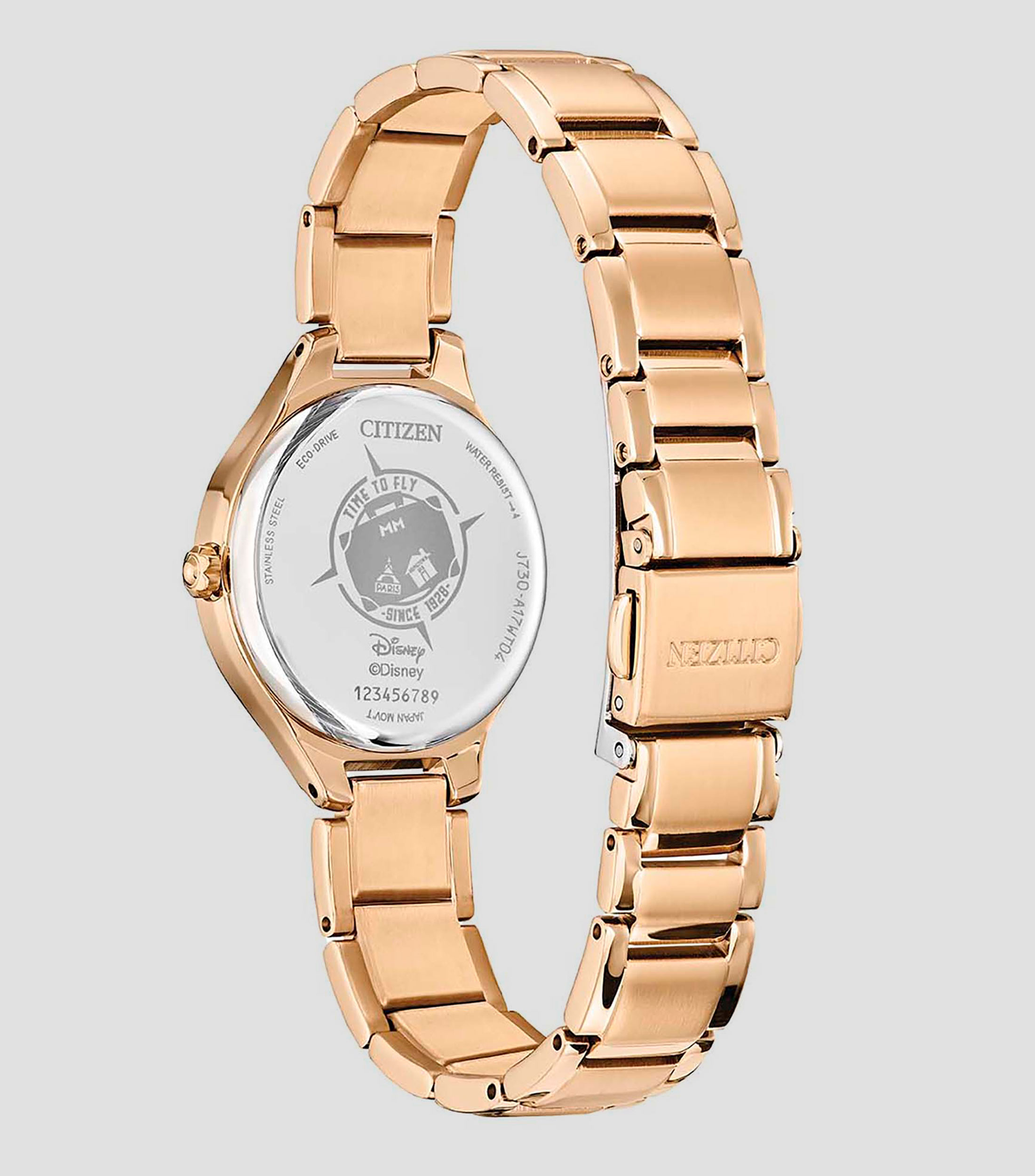 Reloj para Mujer Mickey y Minnie Mouse en Paris Casual Dorado