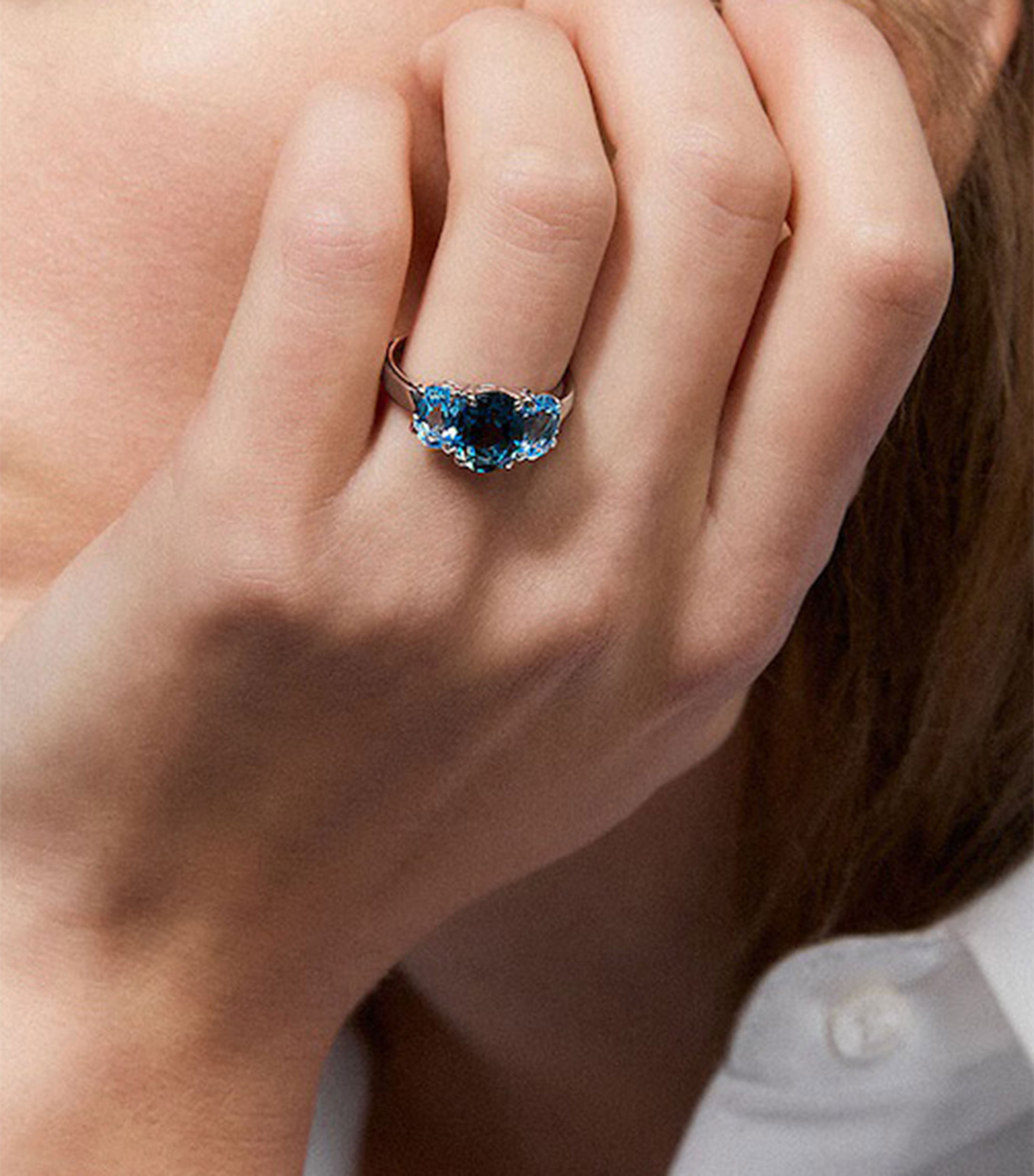 Anillo en Plata con Topacios Utopian Mujer