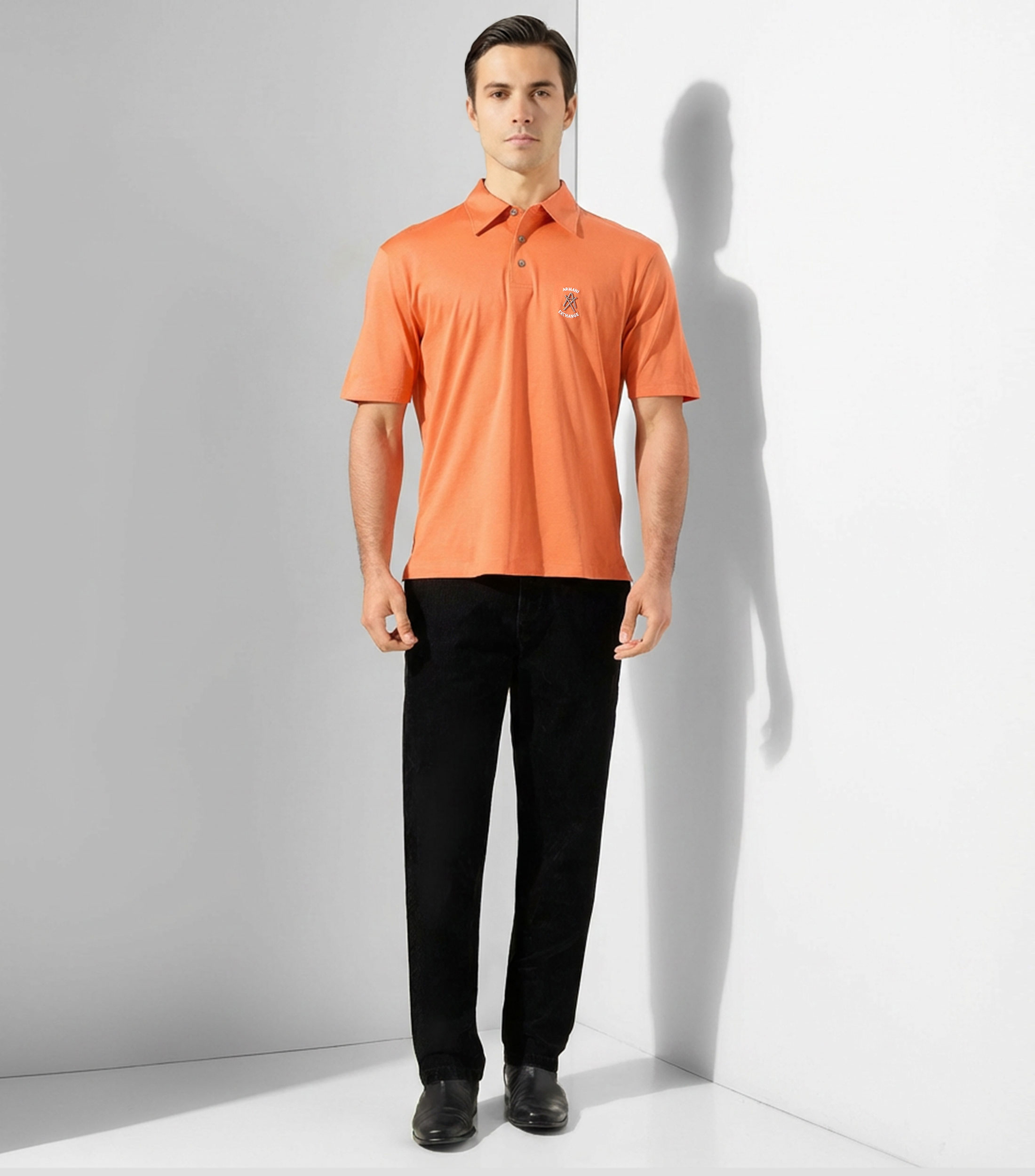 Playera tipo polo manga corta lisa Hombre