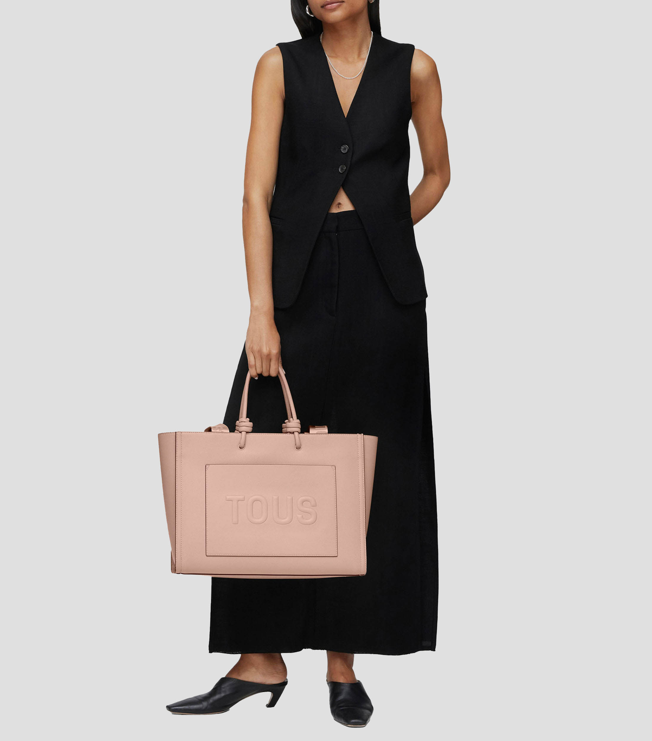 Bolso tote grande Amaya rosa claro La Rue New con logo Mujer