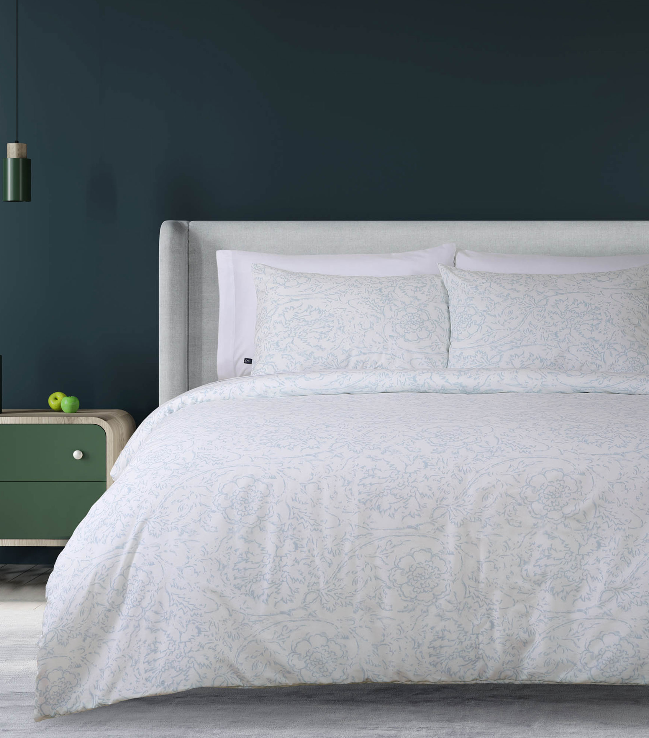 Juego de Funda para Duvet Full Queen Algodon Dunn Blue Blanco con Azul