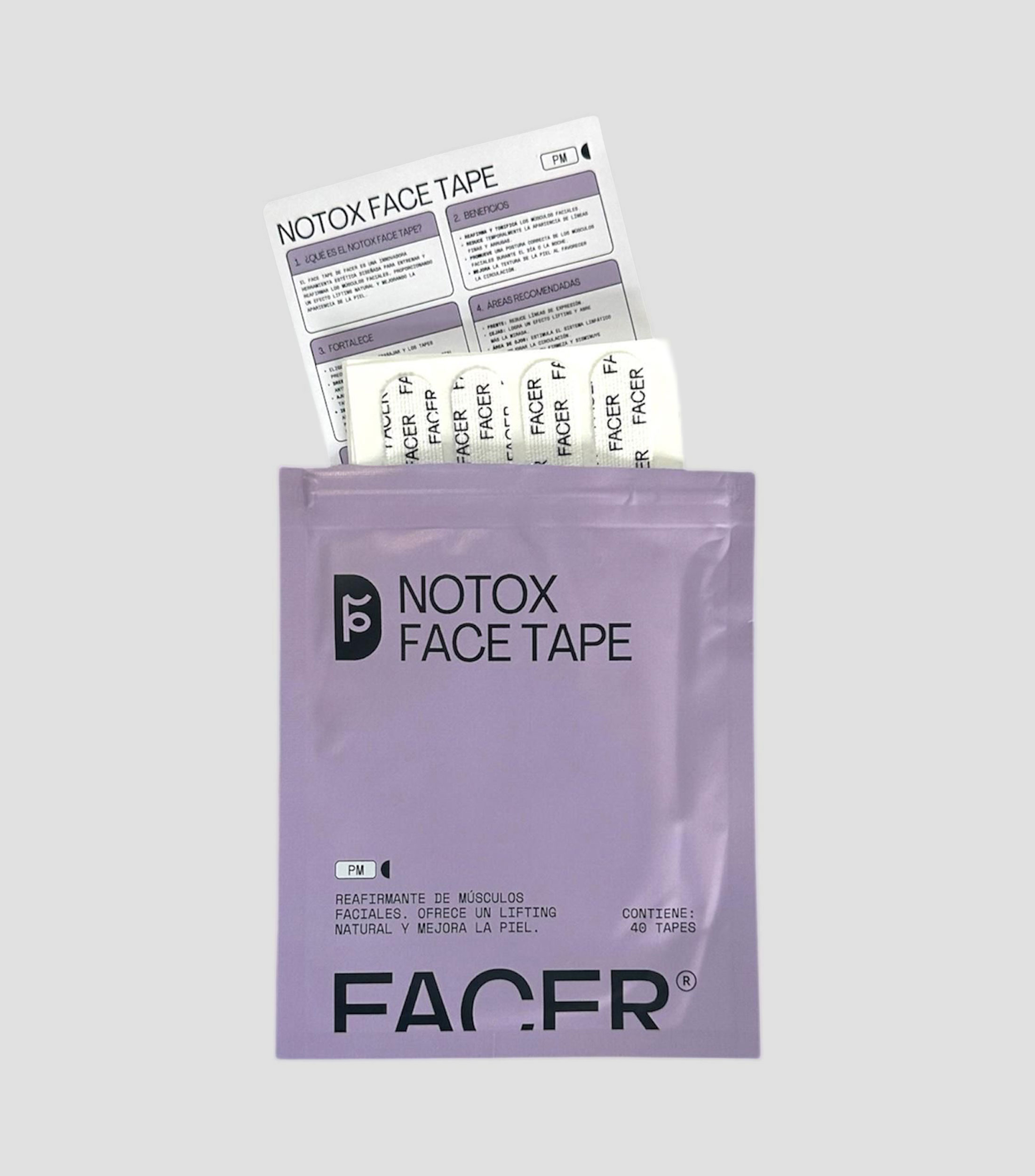Cinta facial hipoalergenica antiedad Notox, 40 piezas