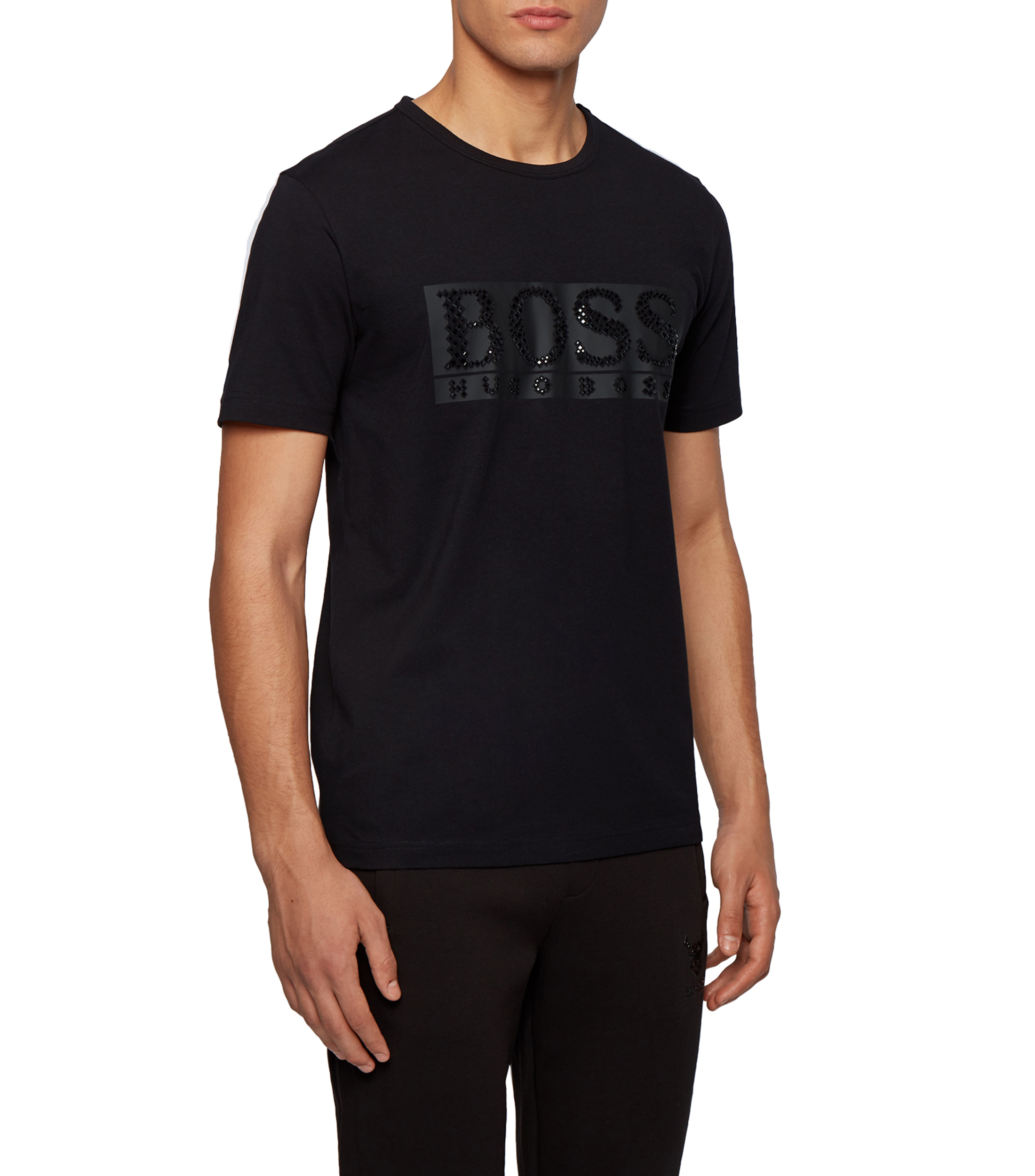 Playera negra hugo boss deals