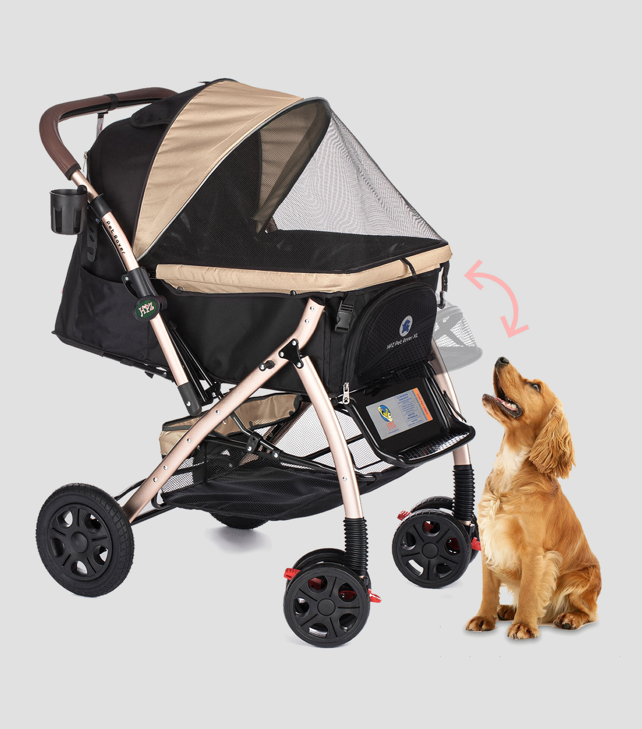 Carriola para mascota XL Taupe