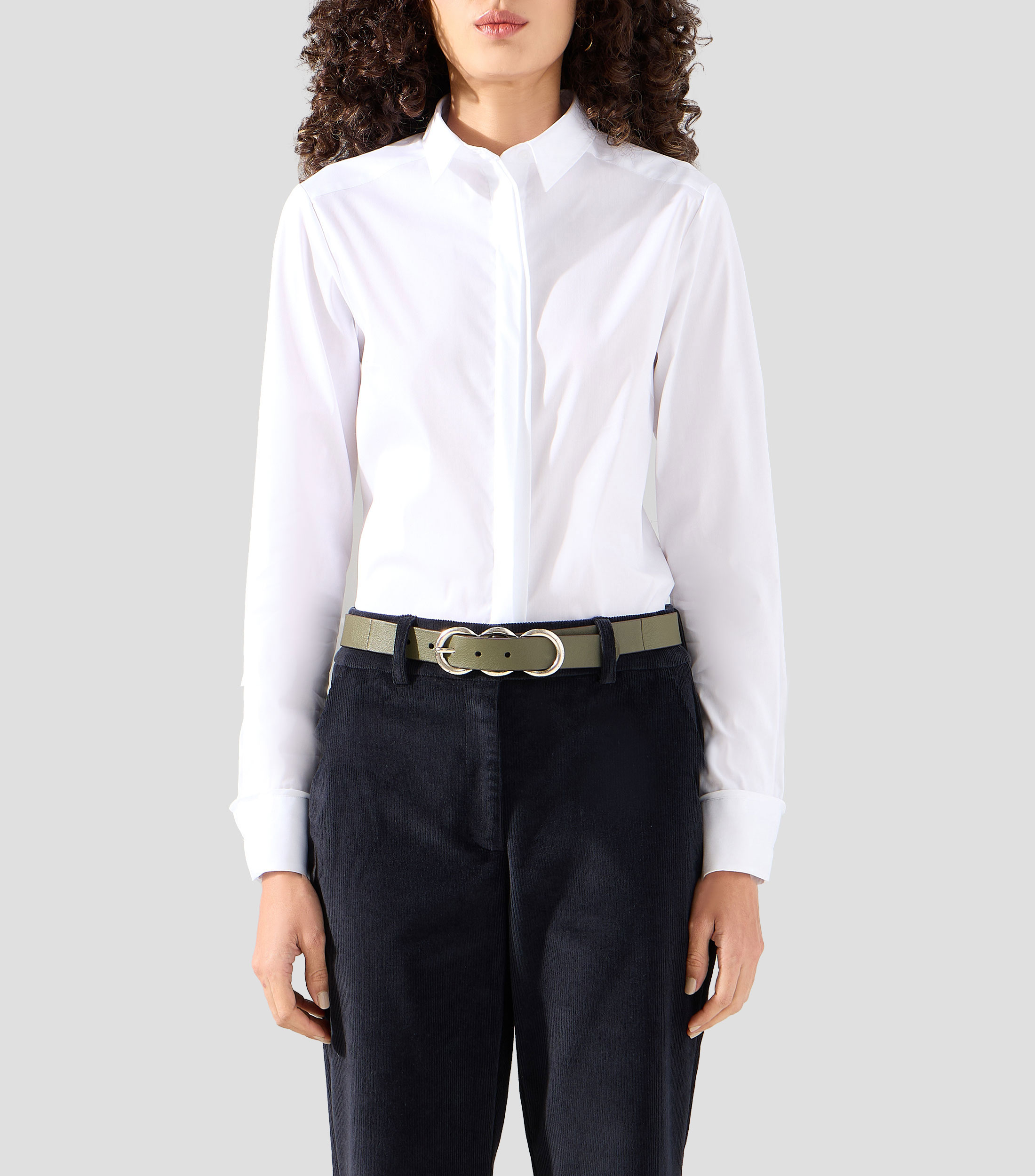 Camisa lisa manga larga Mujer