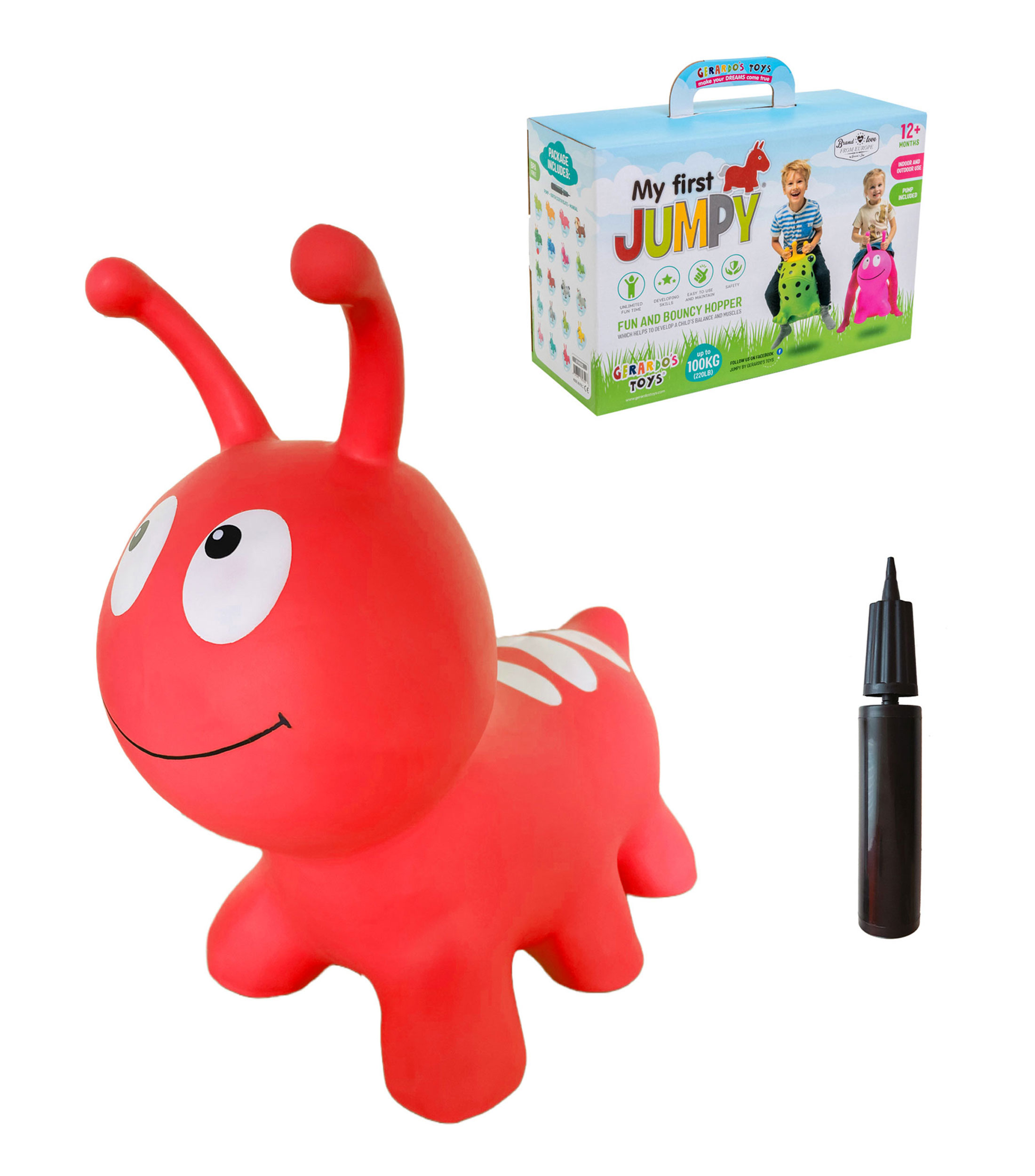 Montable Jumpy Wormy rojo Nino