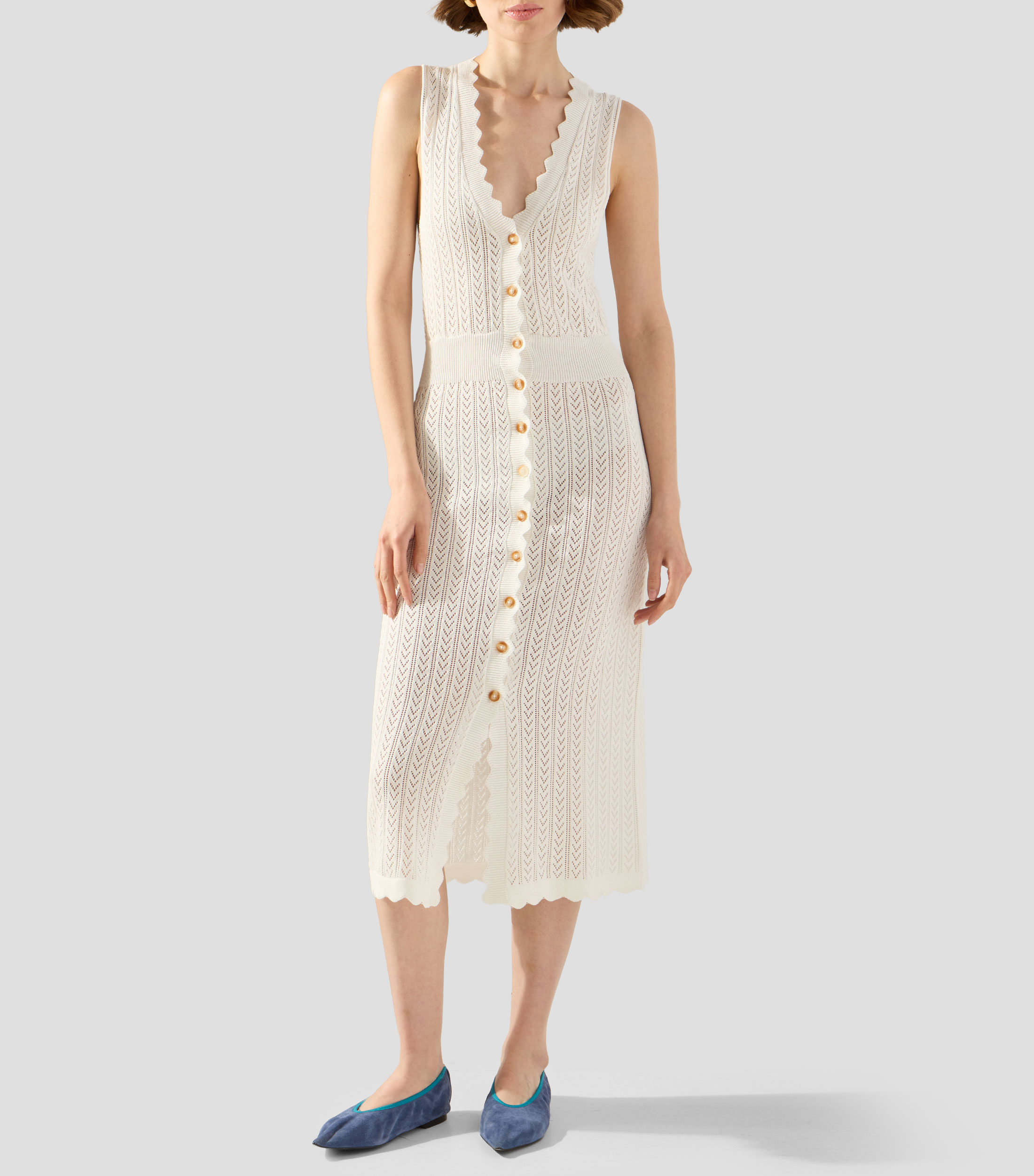 Vestido largo liso Mujer