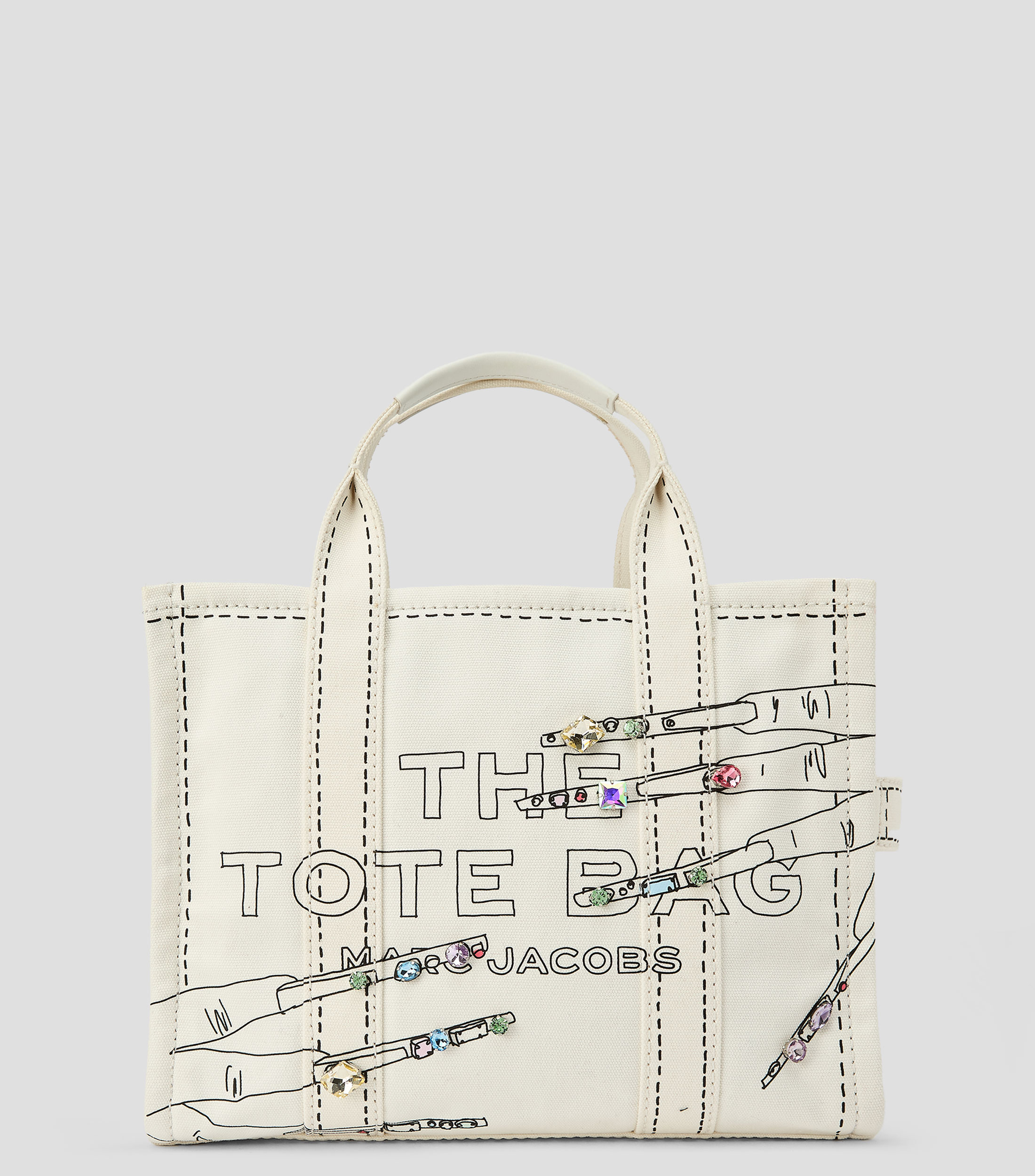 Bolsa tote blanca Trompe Loeil estampada Mujer
