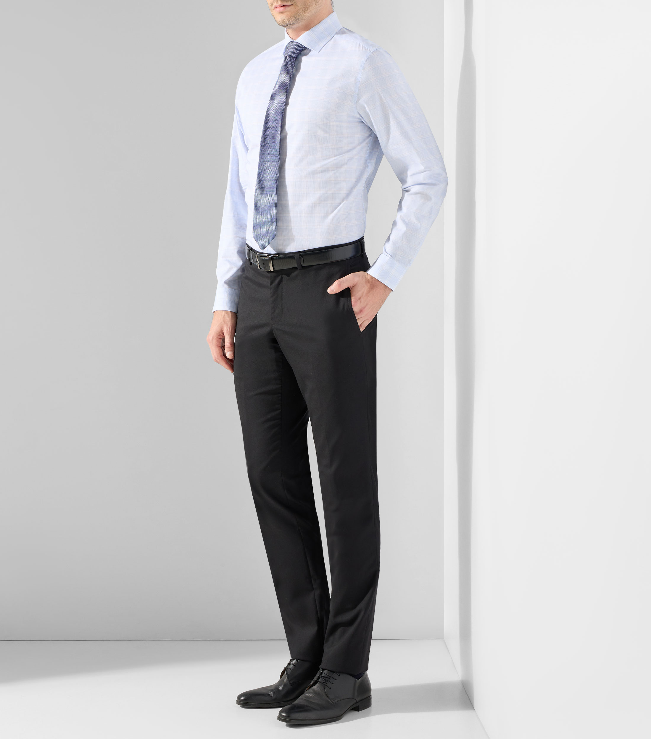 Camisa de vestir con cuadros y manga larga Hombre
