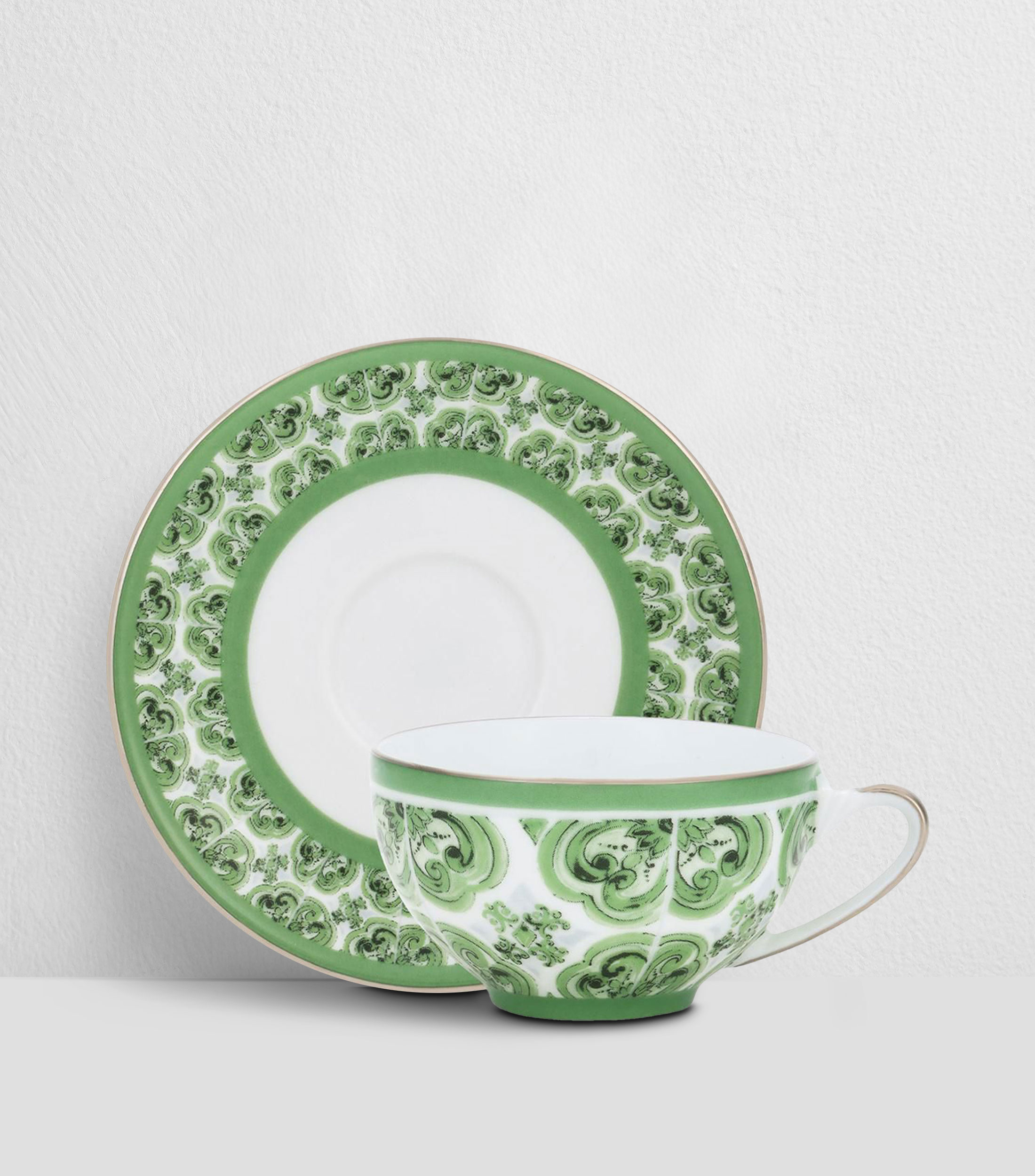 Taza para Té con Plato Maiolica Verde