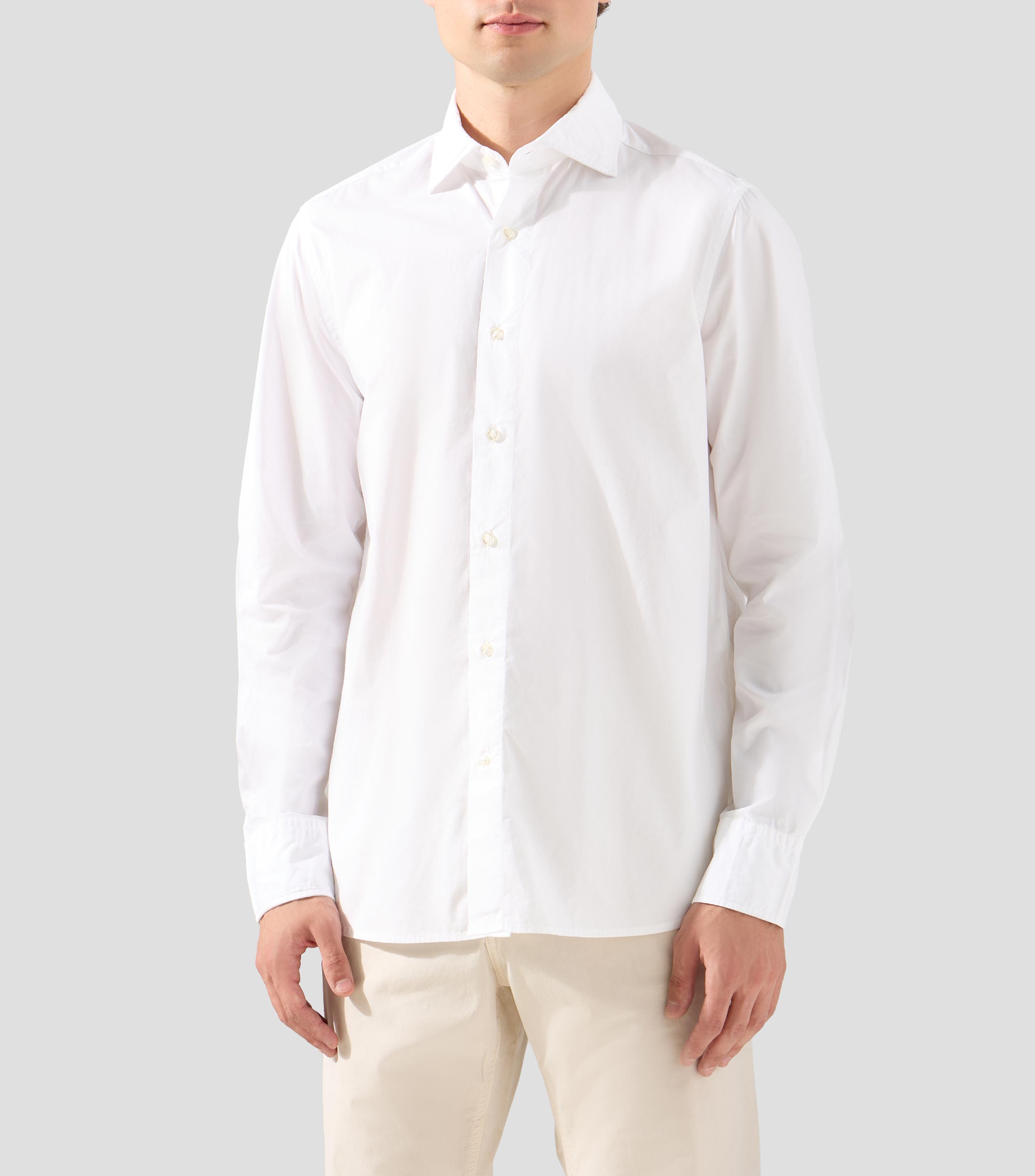 Camisa lisa manga larga Hombre