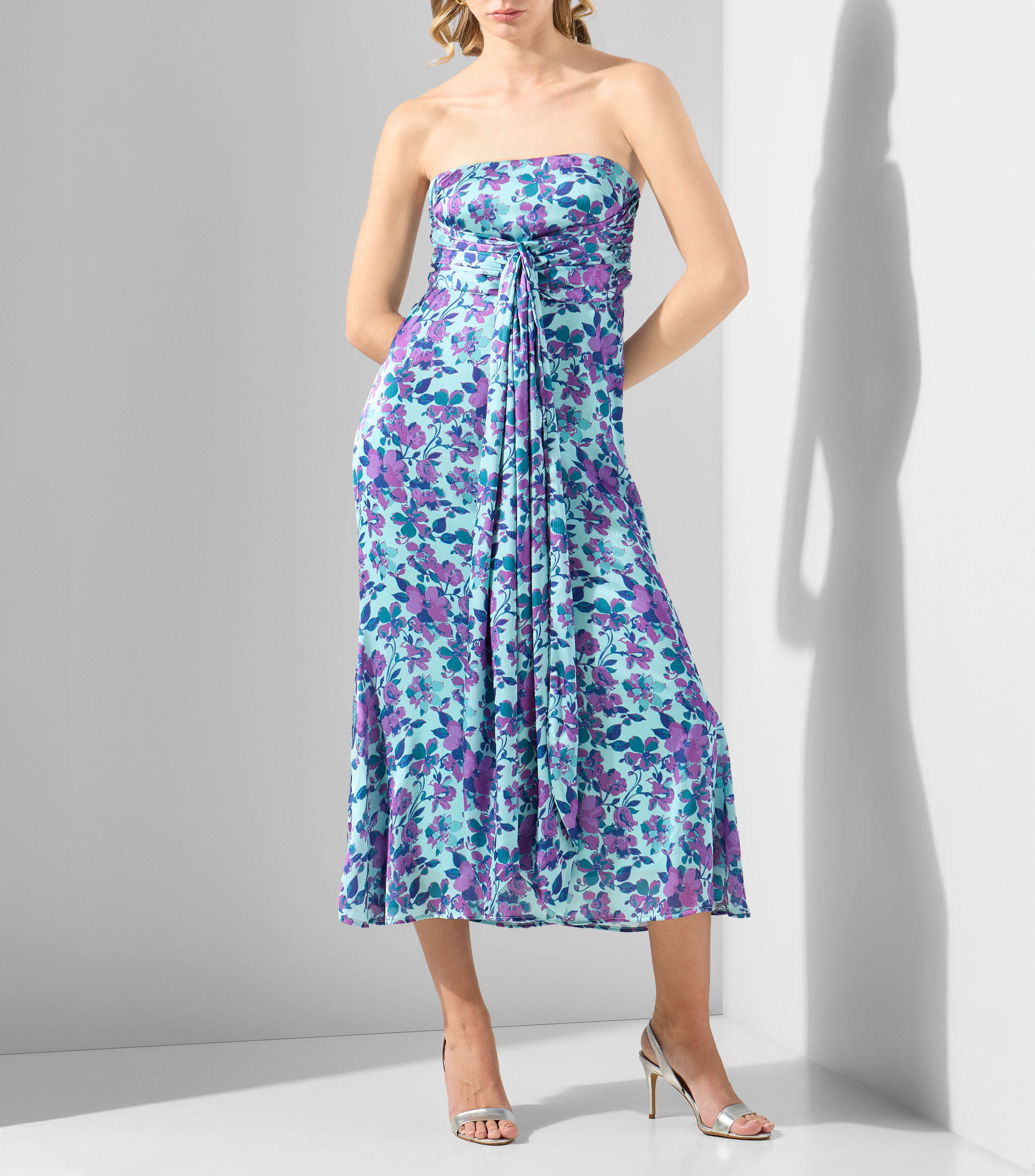 Vestido midi estampado Mujer