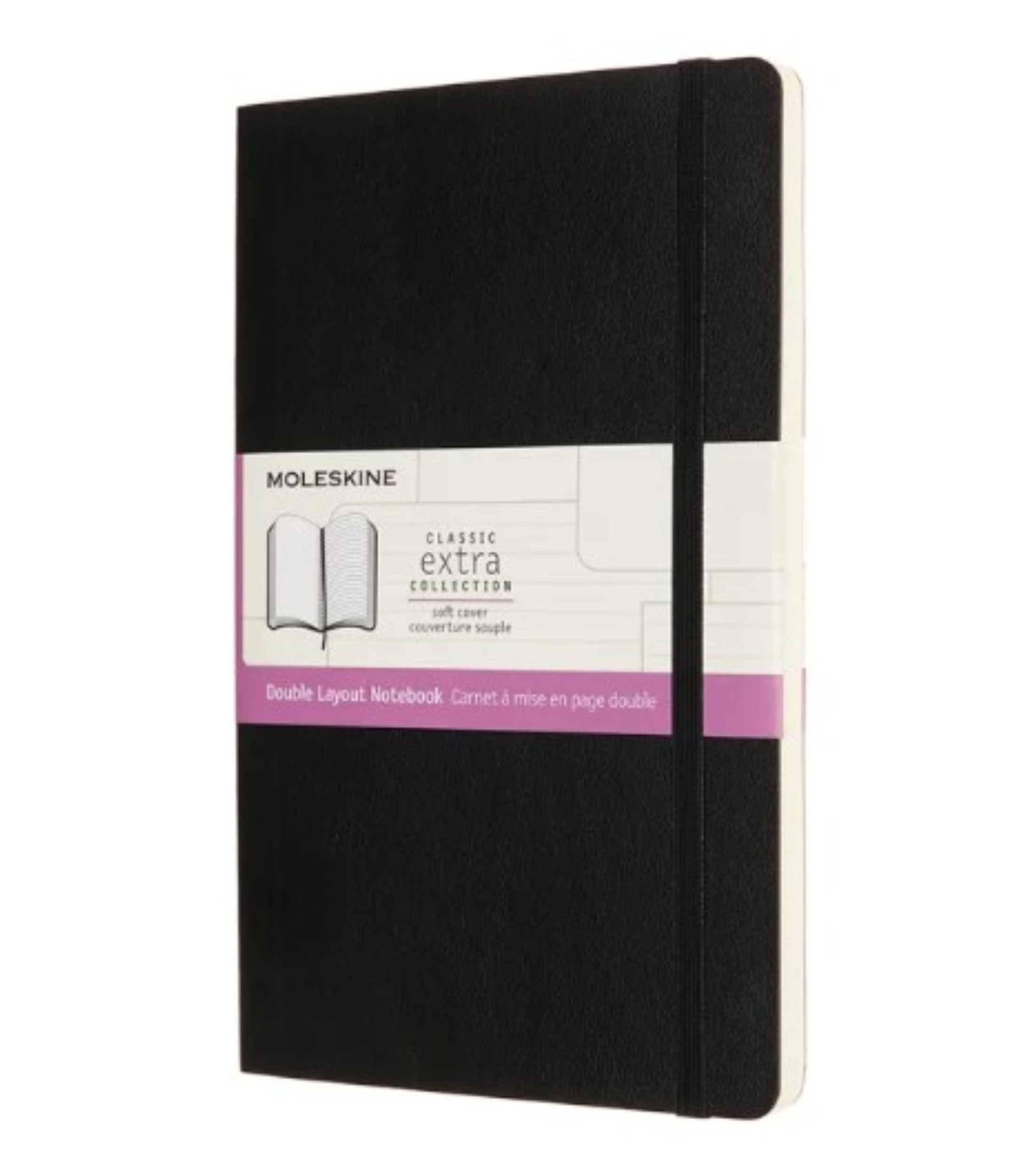 Interés GeneralLibreta Double Layout Classic Extra Collection grande 192 páginas blancas y rayadas, Moleskine