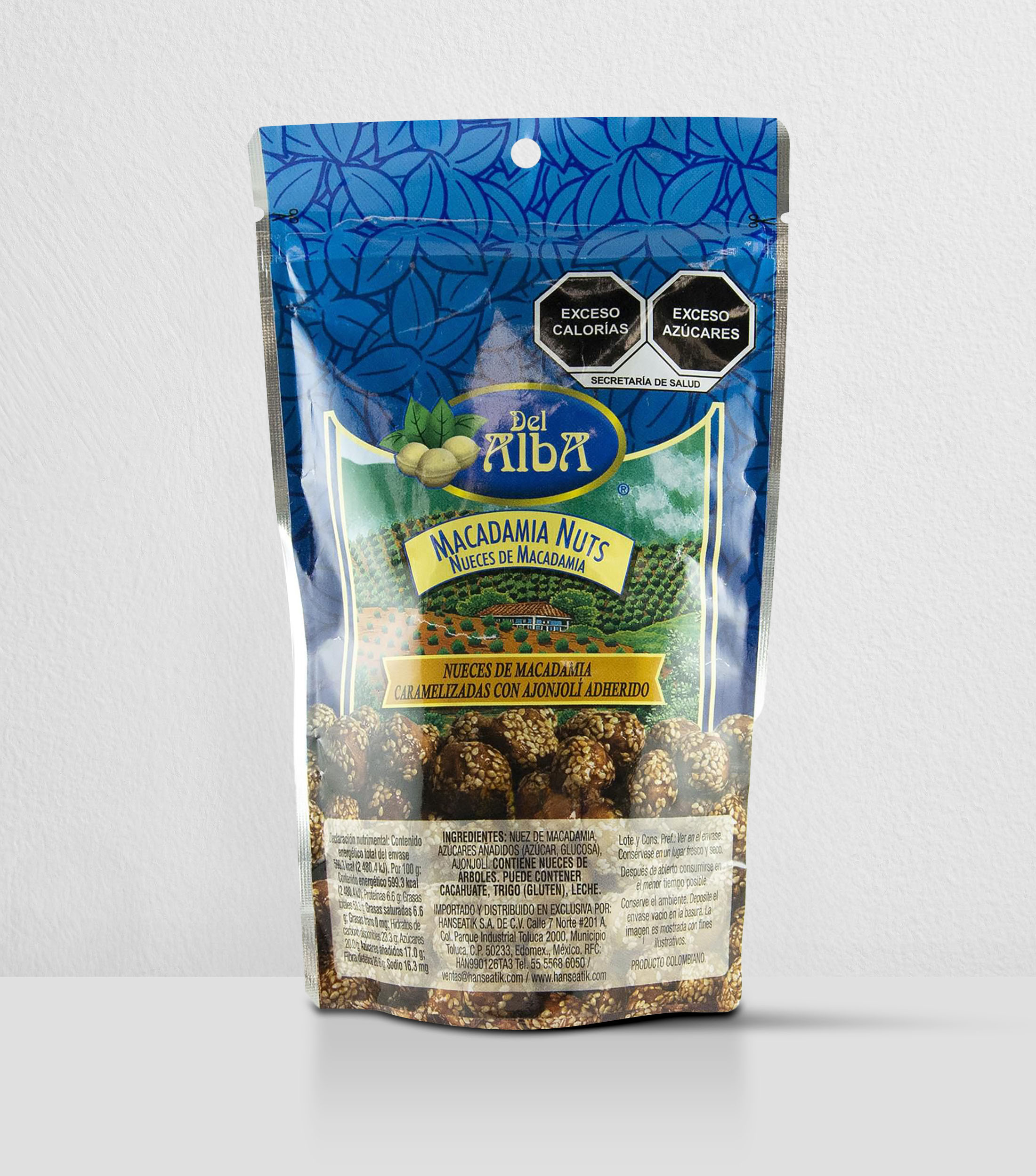 Macadamia Caramelizada con Ajonjolí, 100 g