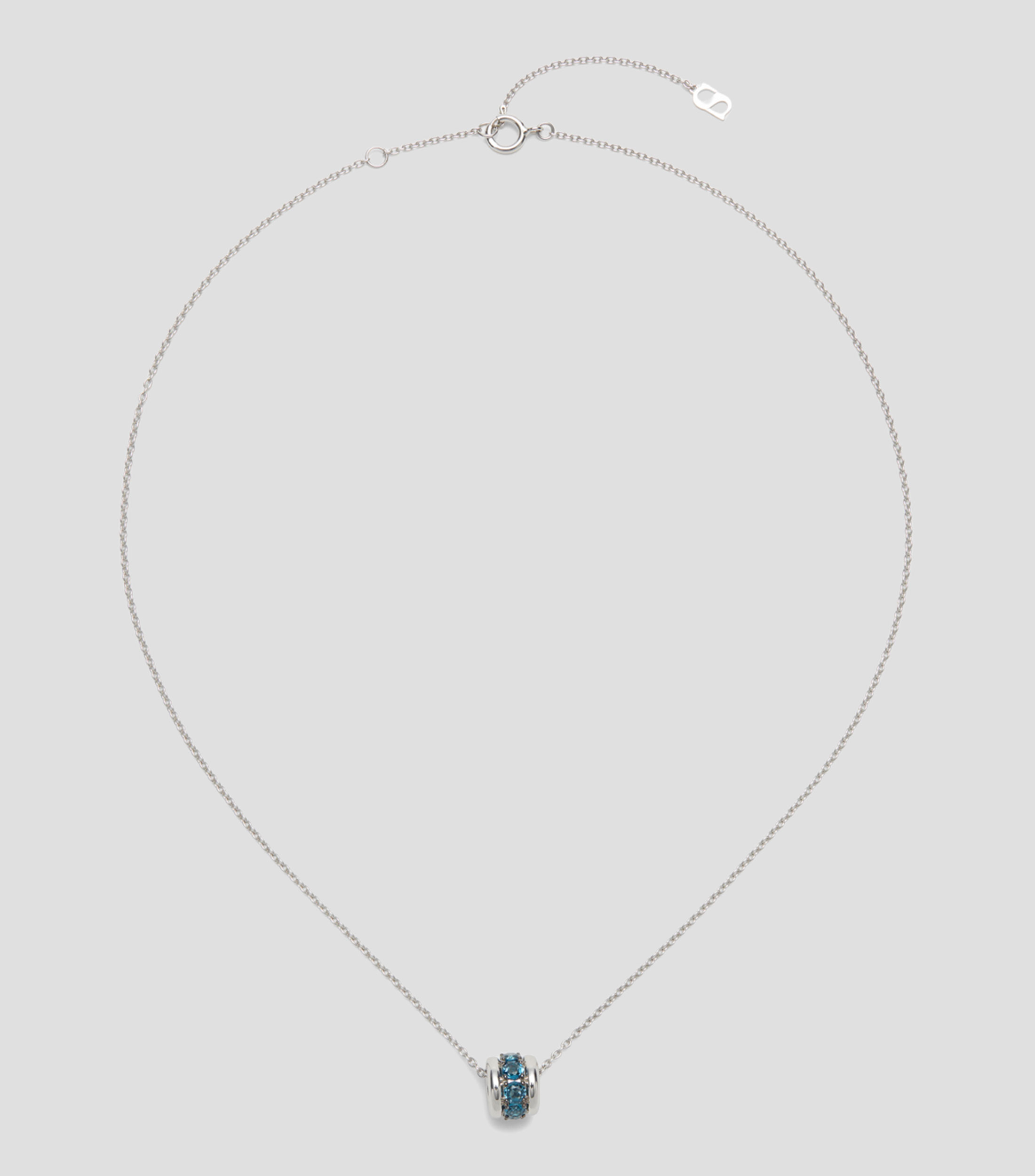 Collar en Plata .925 con engaste de topacios azul Mujer
