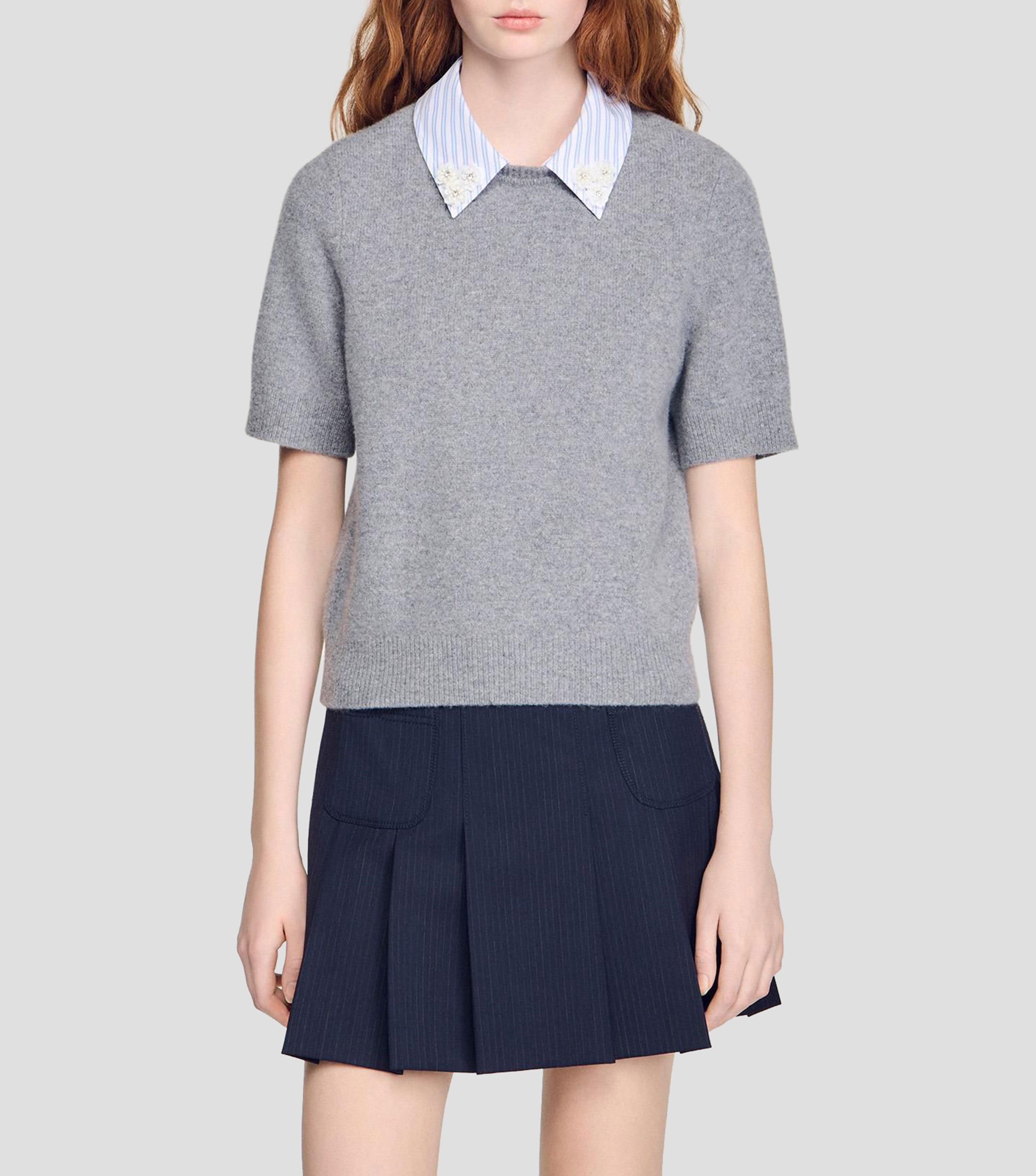 Suéter cuello camisero Mujer