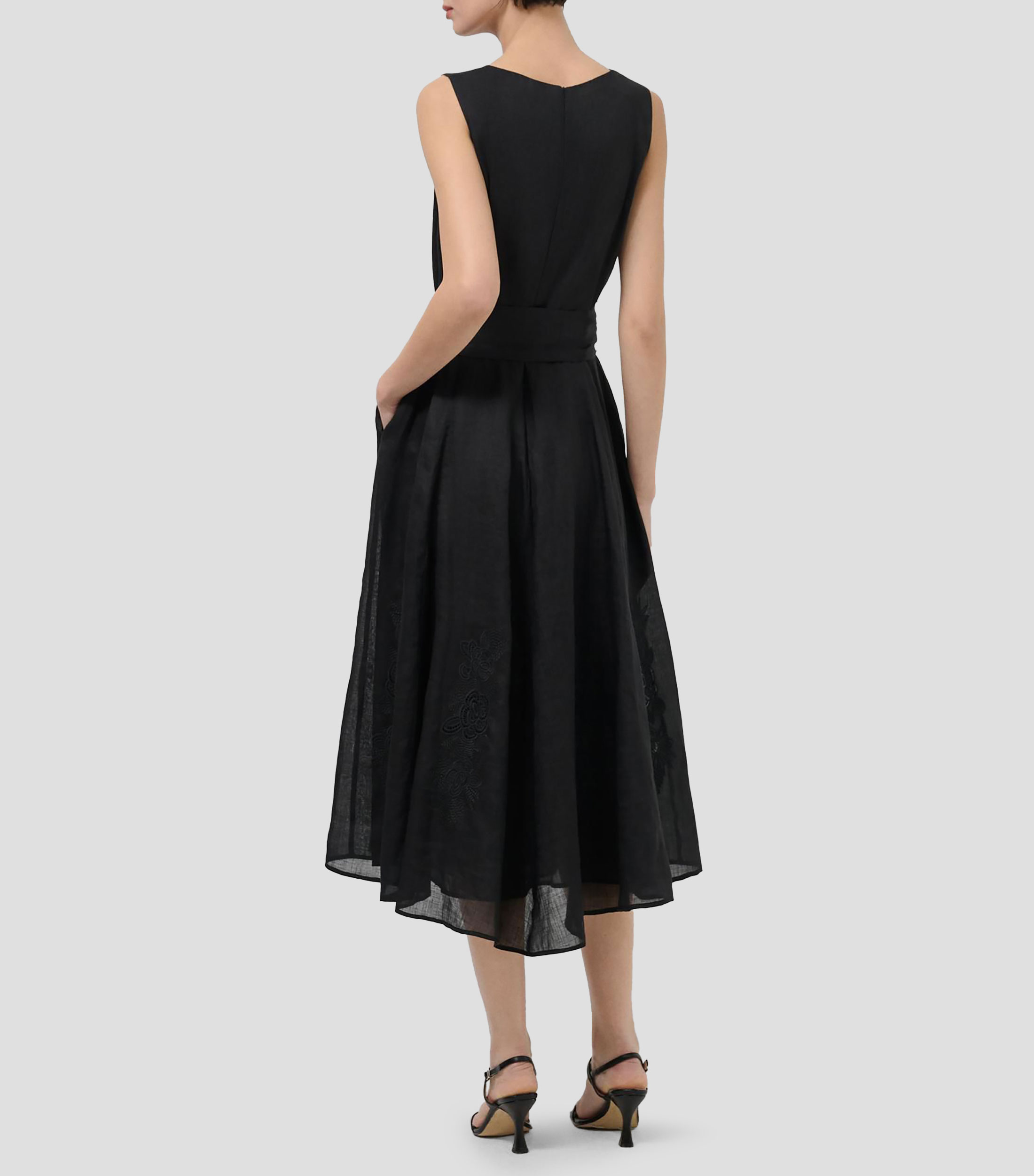 Vestido midi liso Mujer