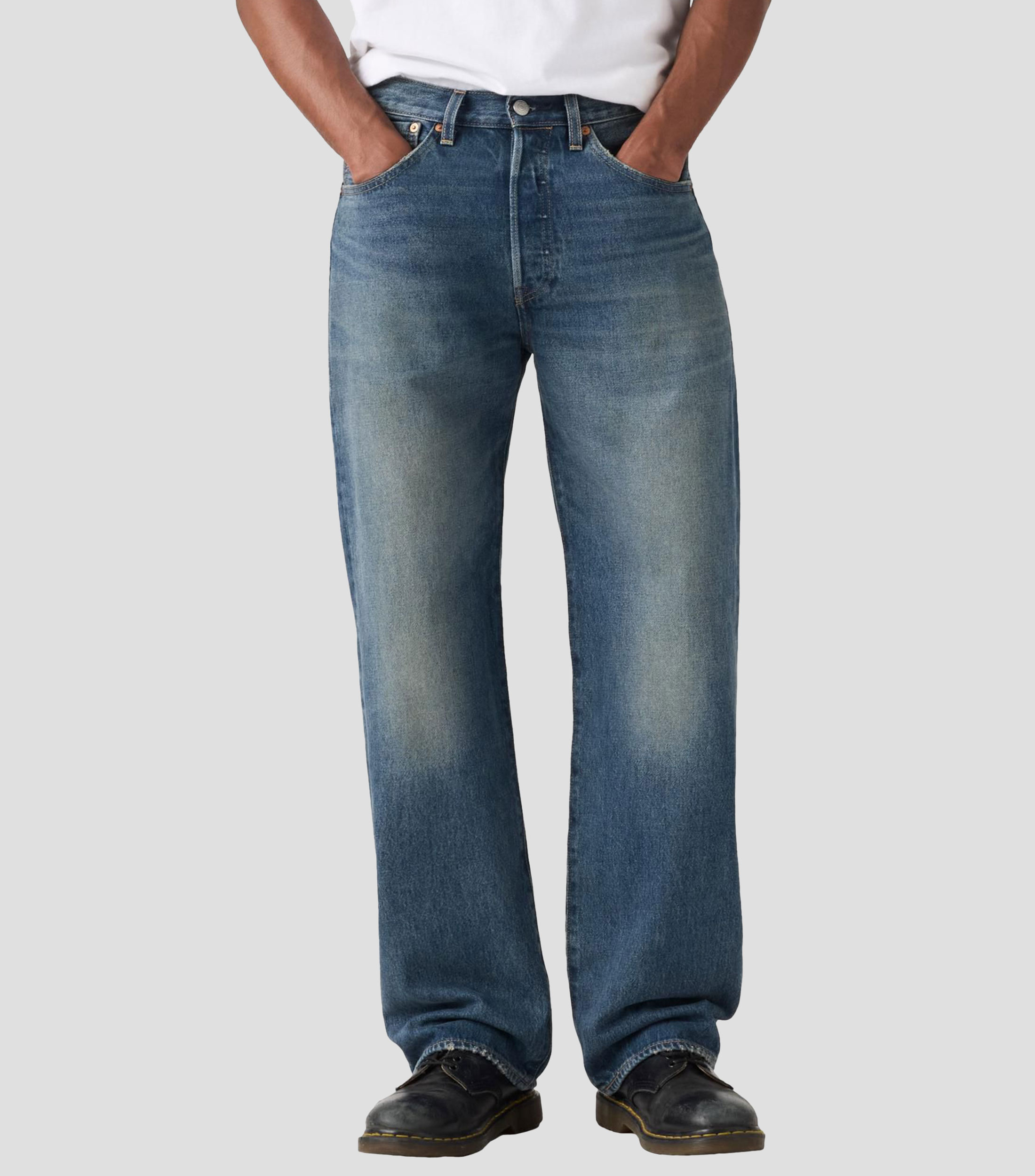 Jeans 501 amplio sólido Hombre