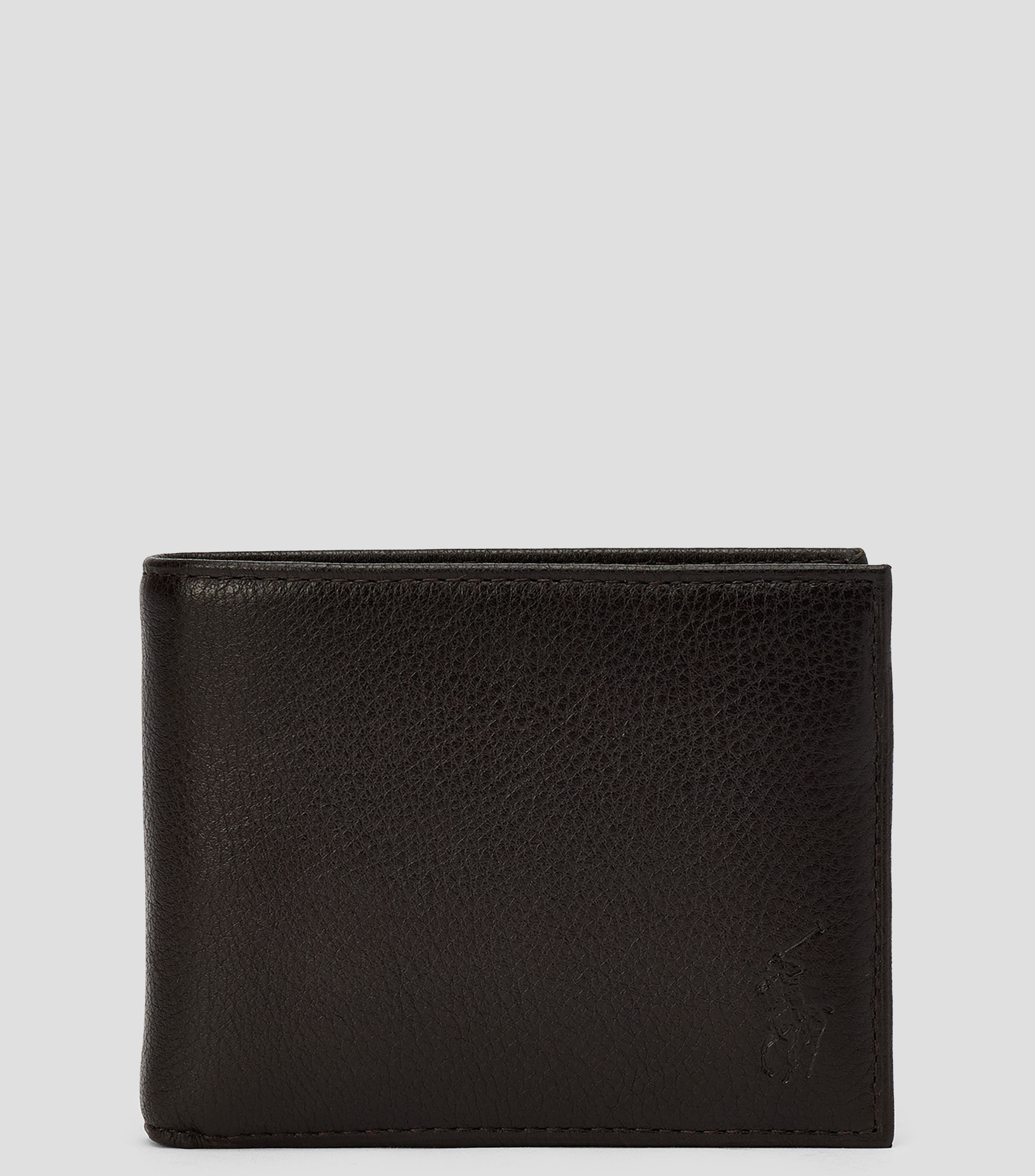 Cartera bifold en piel vacuna lisa Hombre