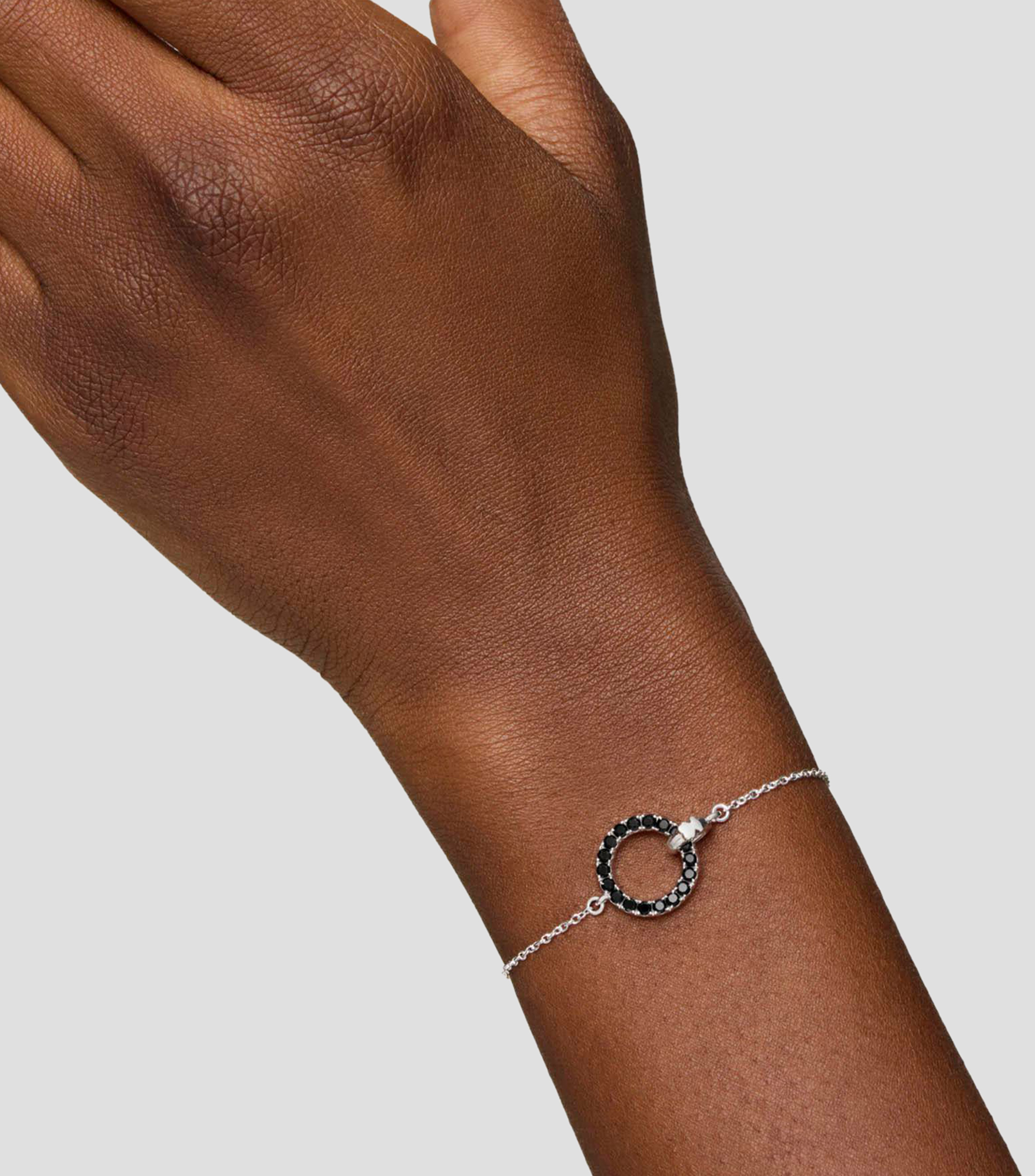 Pulsera cadena en plata Straight con espinelas Mujer