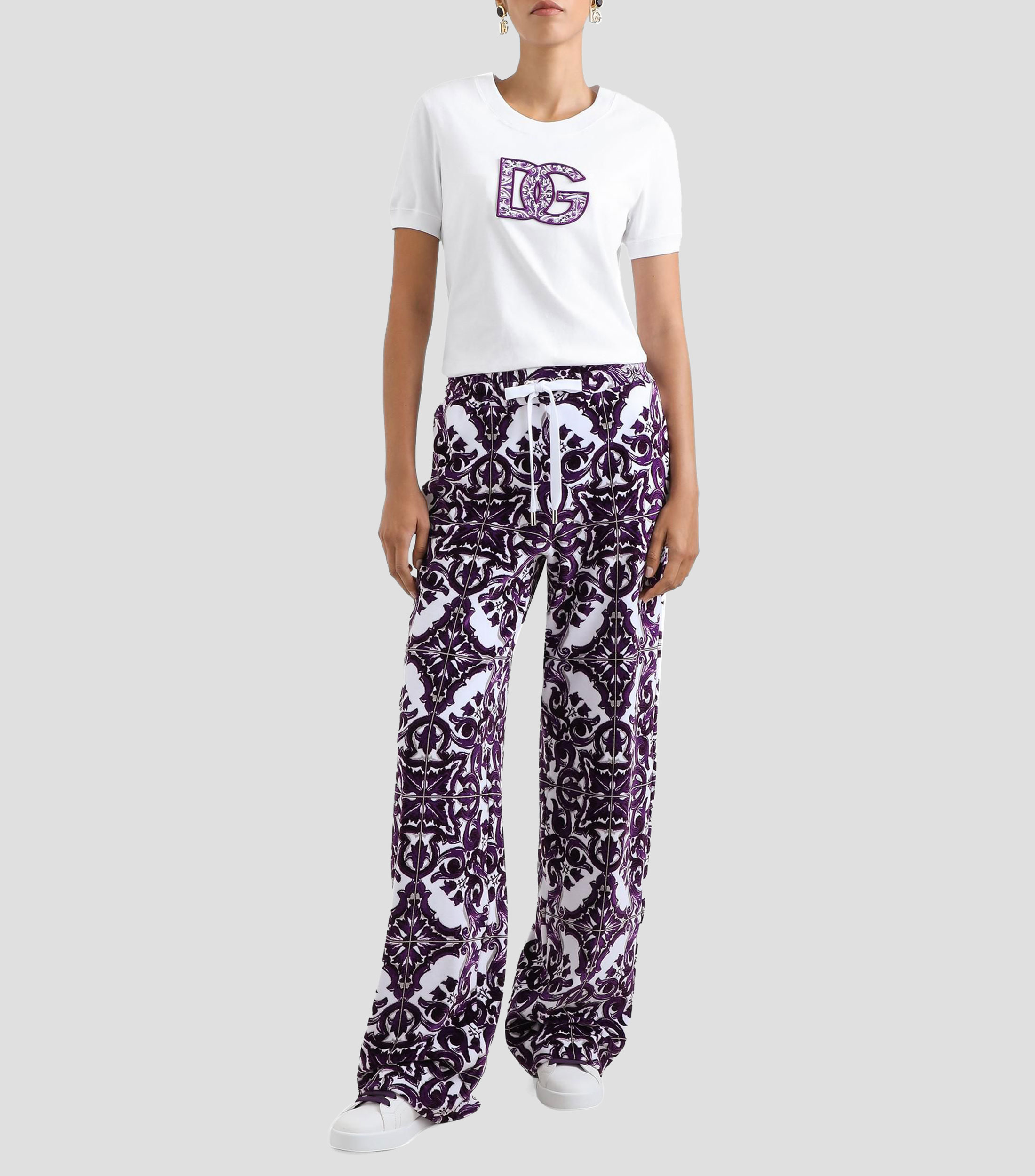 Playera cuello redondo manga corta Maiolica con encaje Mujer