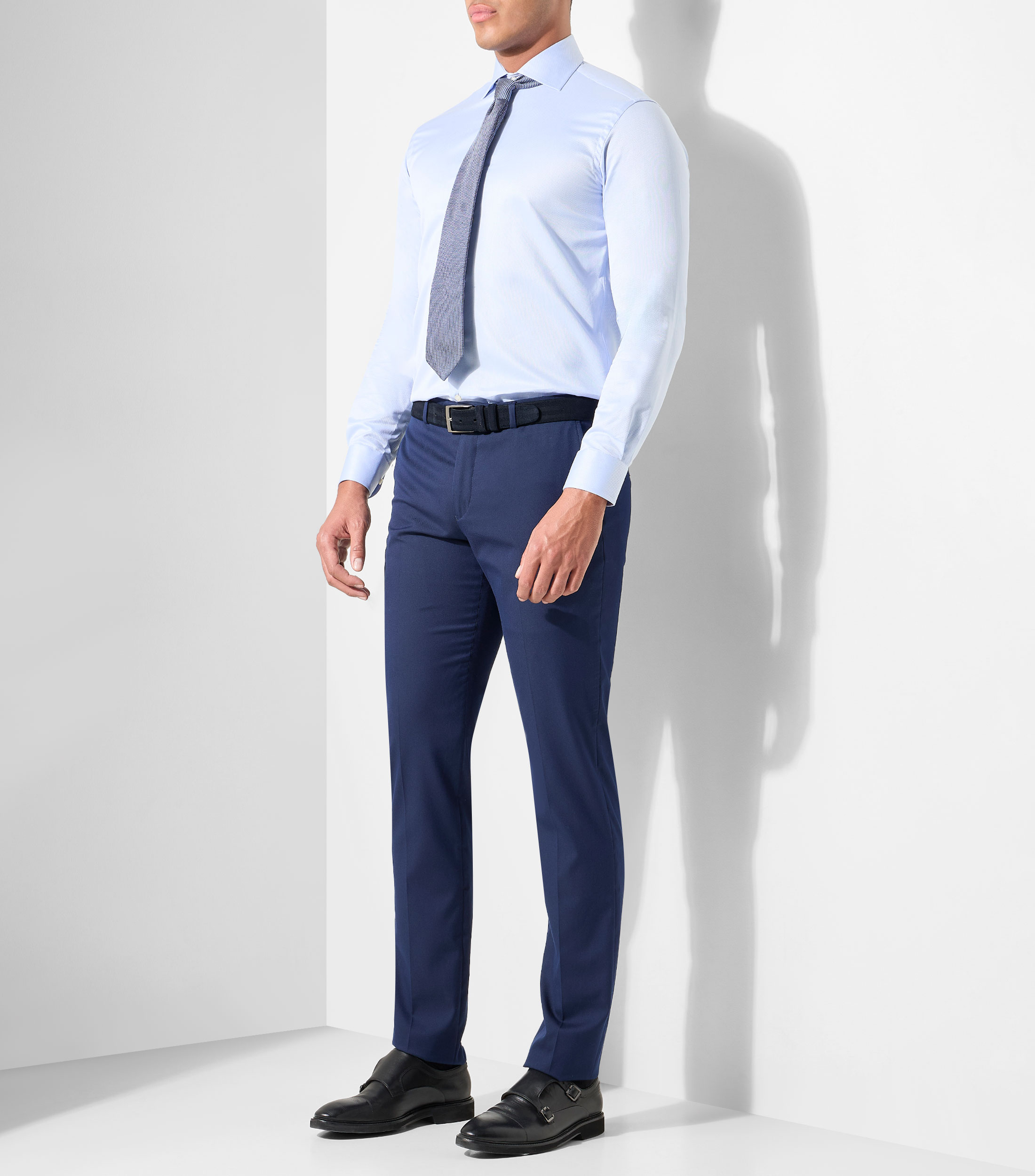 Camisa de vestir estampada con manga larga Hombre