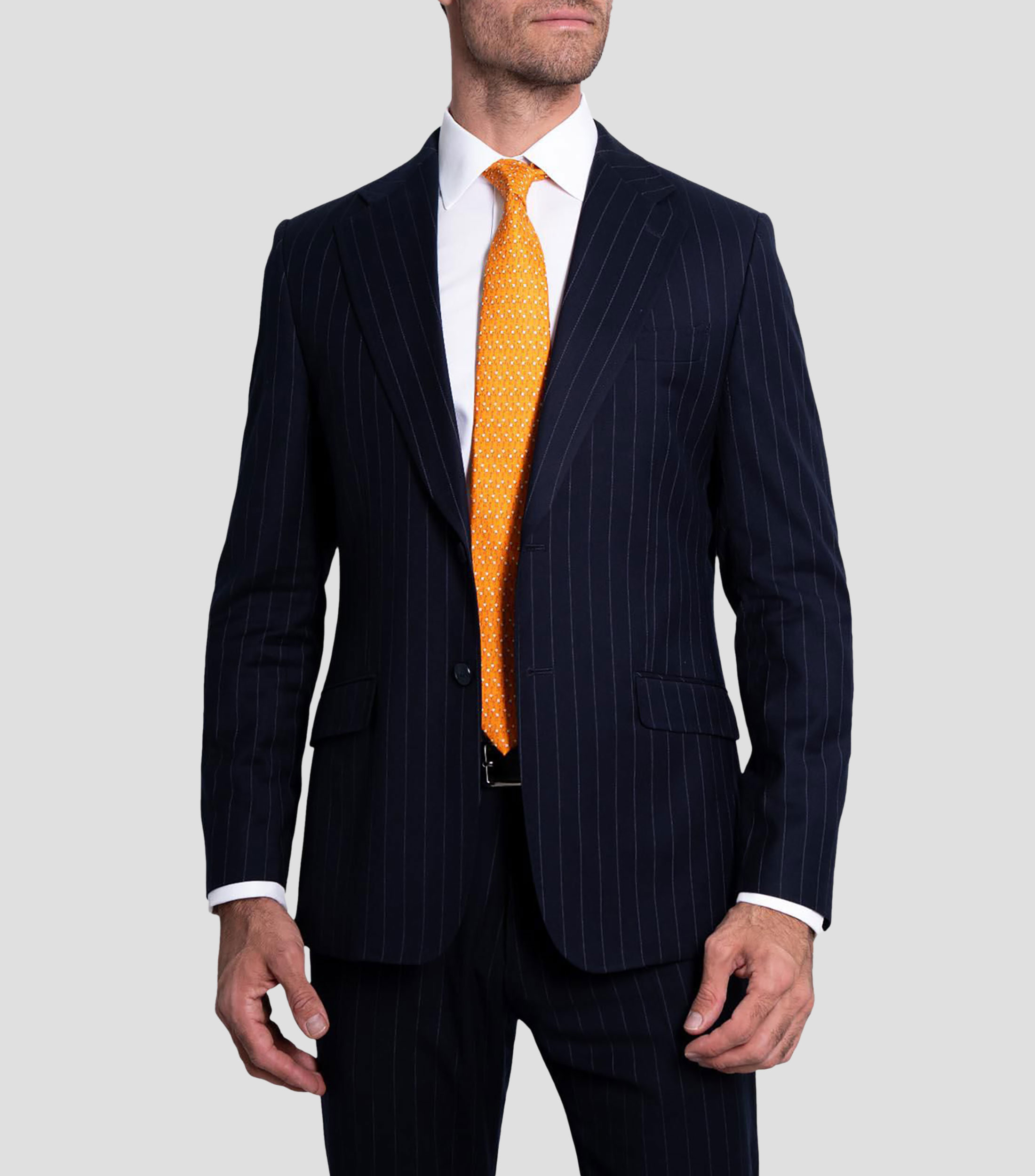 Corbata ancha de seda naranja estampada S8 Flamenco