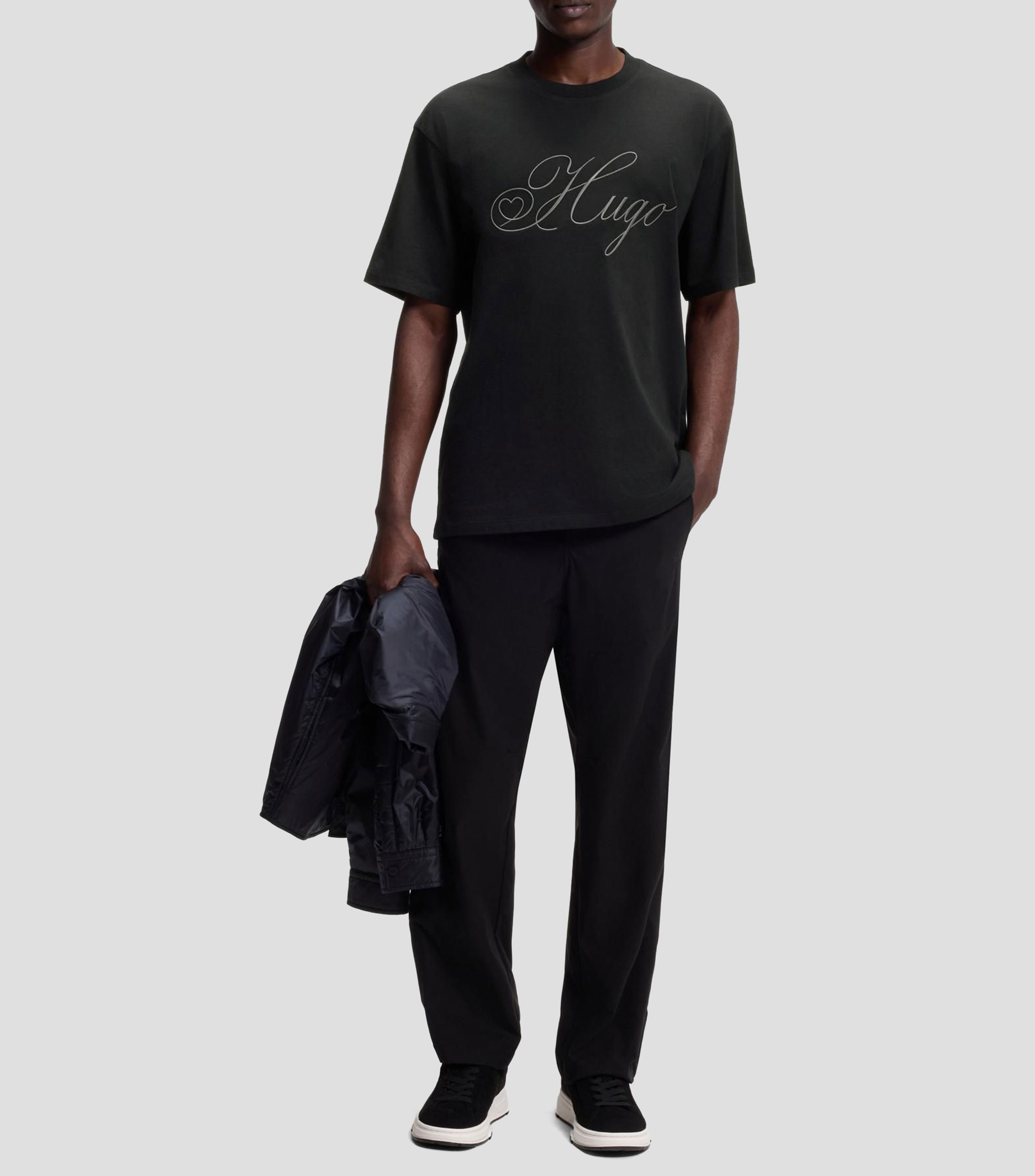Playera HUGO en punto de algodón con logo bordado Hombre