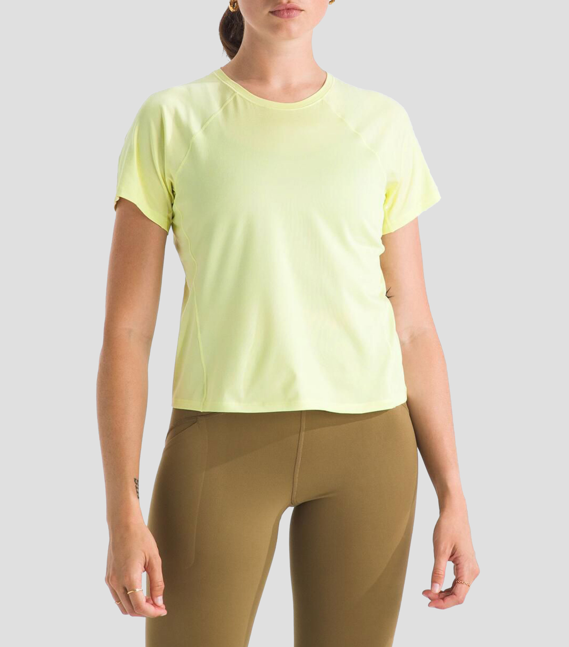 Playera para entrenamiento Jaida cuello redondo manga corta lisa Mujer