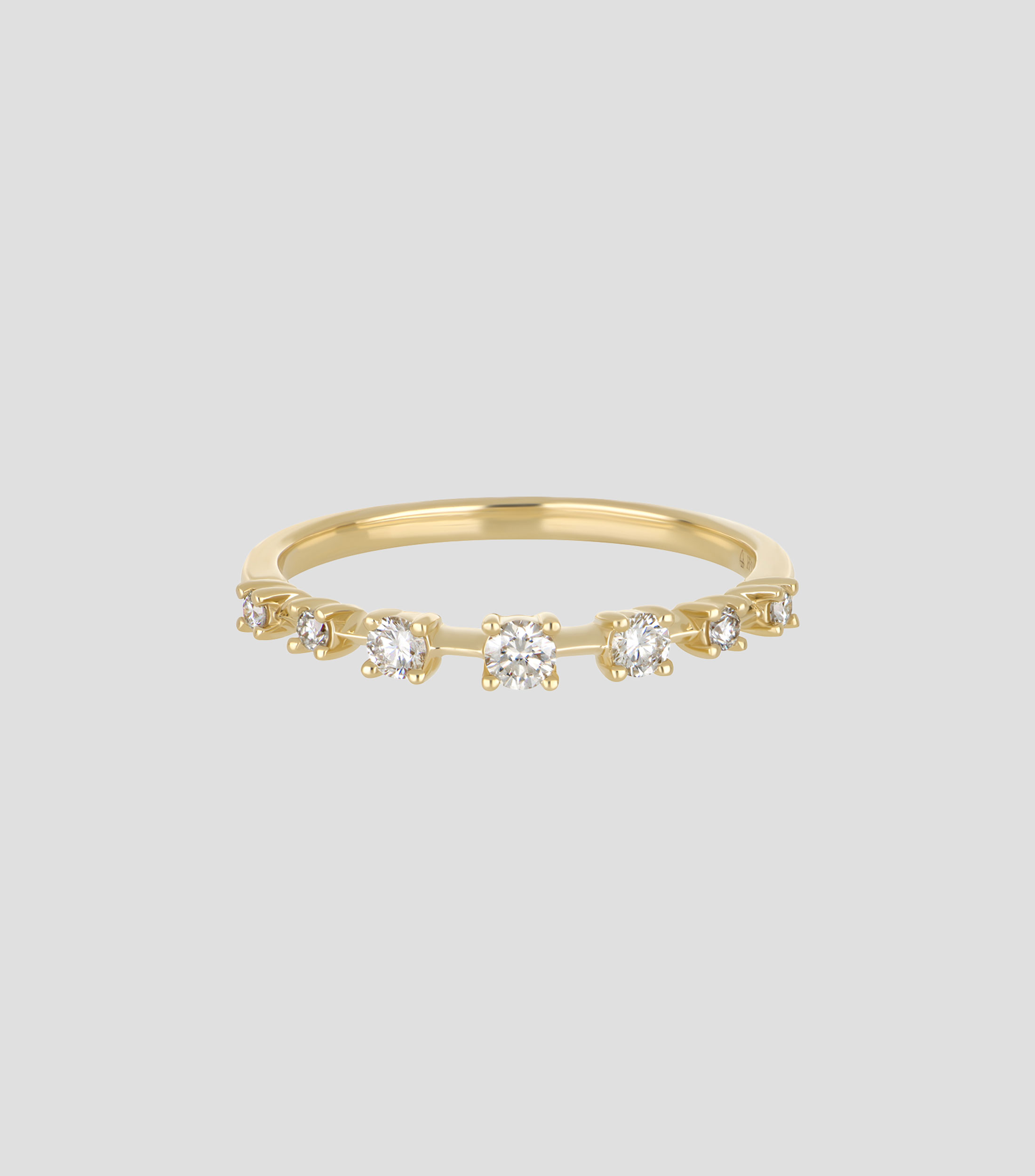 Anillo en Oro amarillo de 14 Kilates con diamantes Mujer