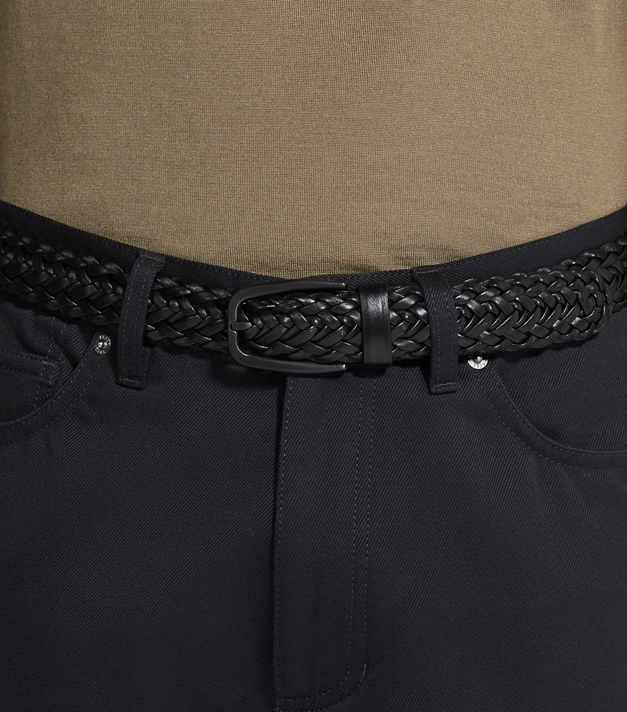 Cinturón de piel trenzado Hombre