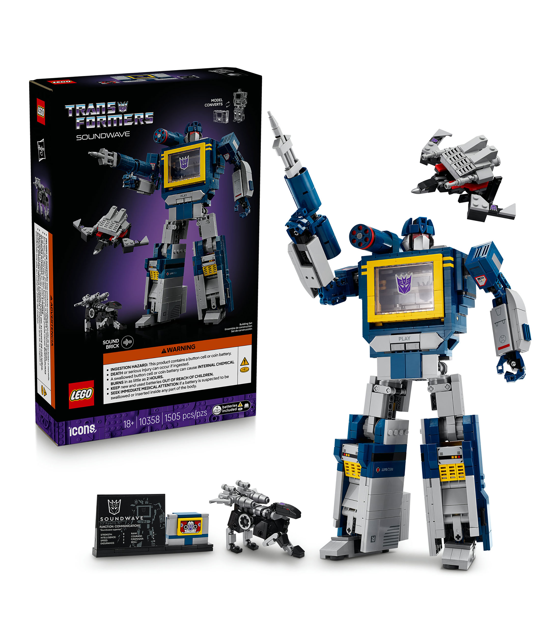 Lego Icons Transformers Soundwave 10358