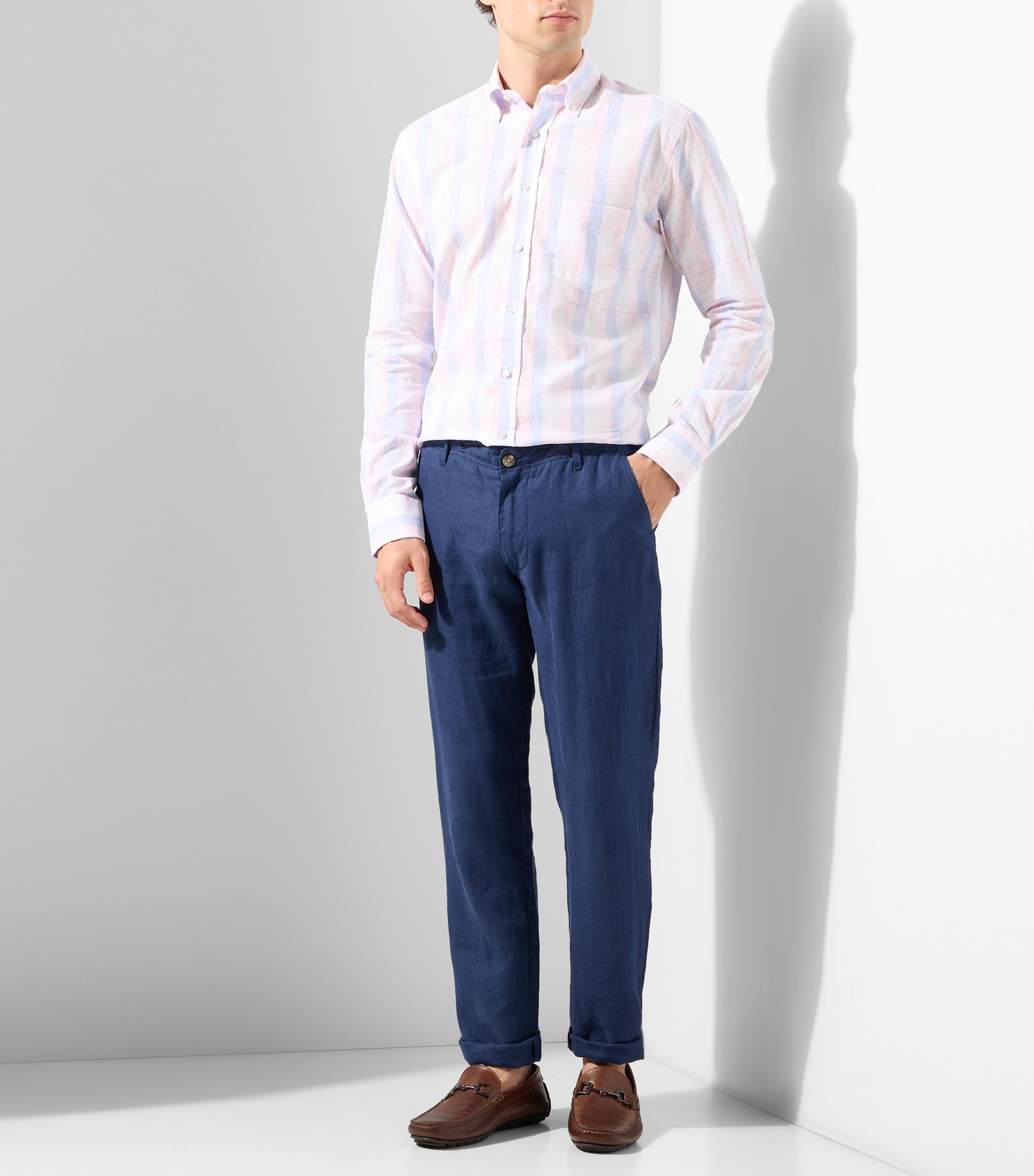 Camisa de cuadros manga larga Hombre