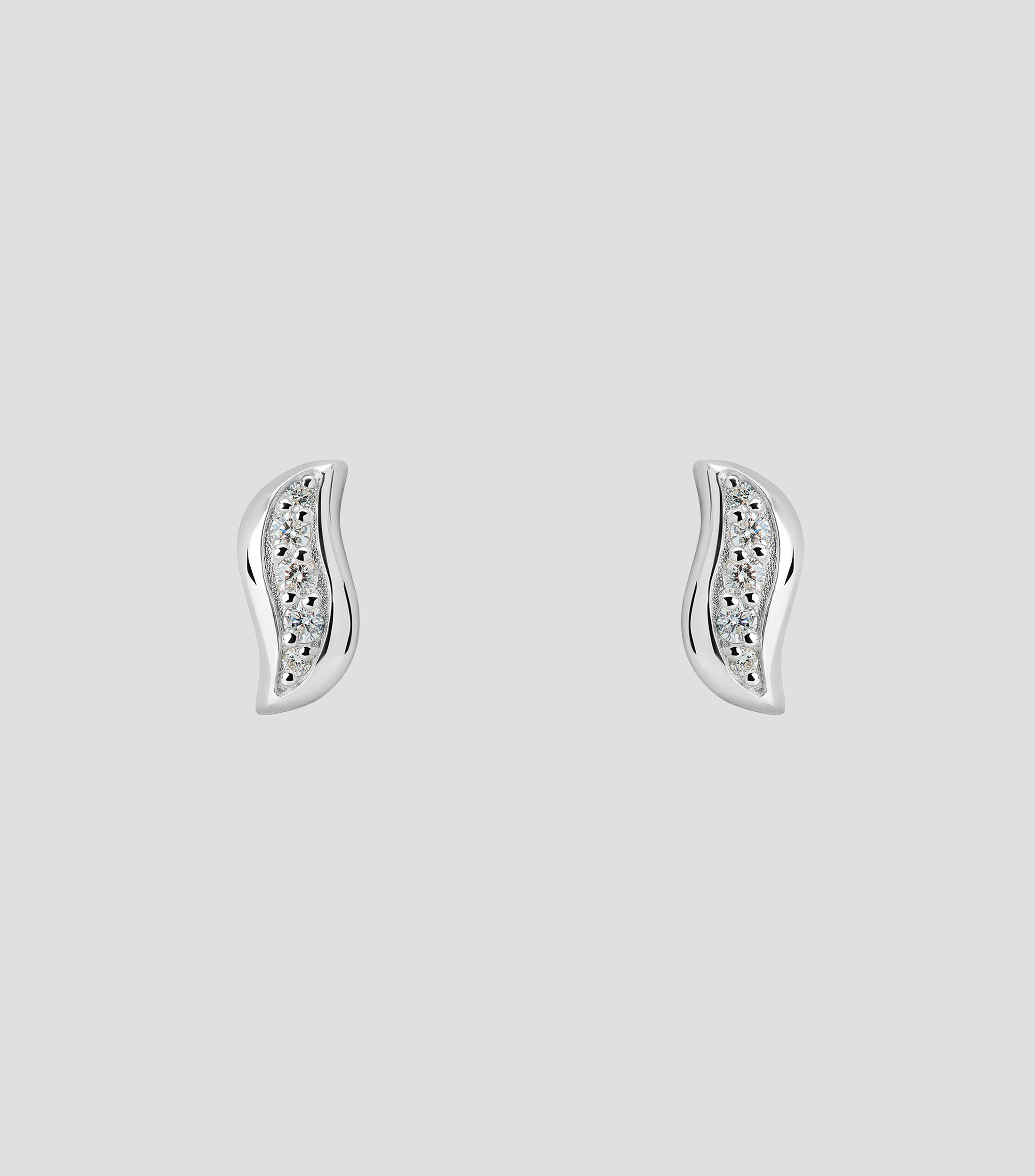 Aretes en plata con Diamantes Lazos Cordel Mujer
