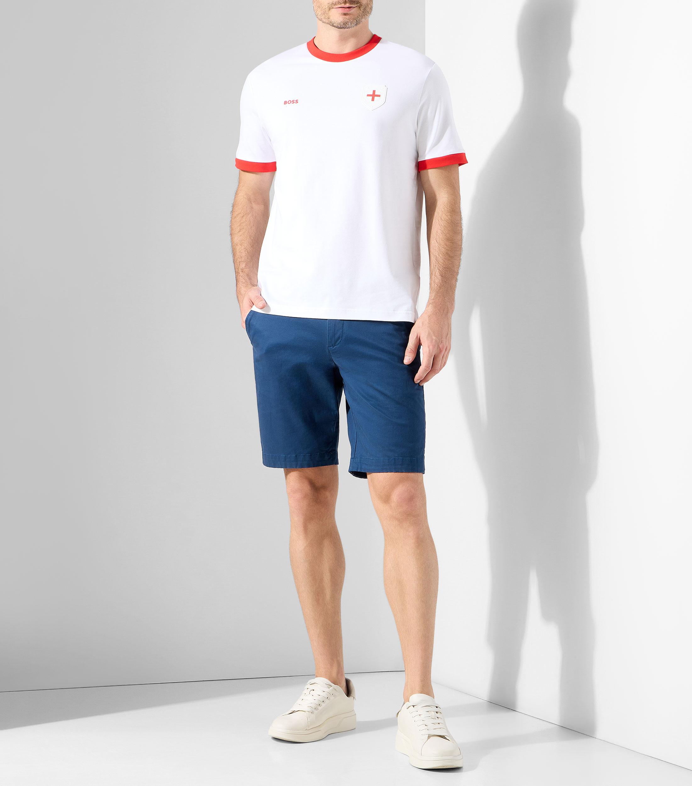 Playera cuello redondo manga corta sólida Inglaterra Hombre