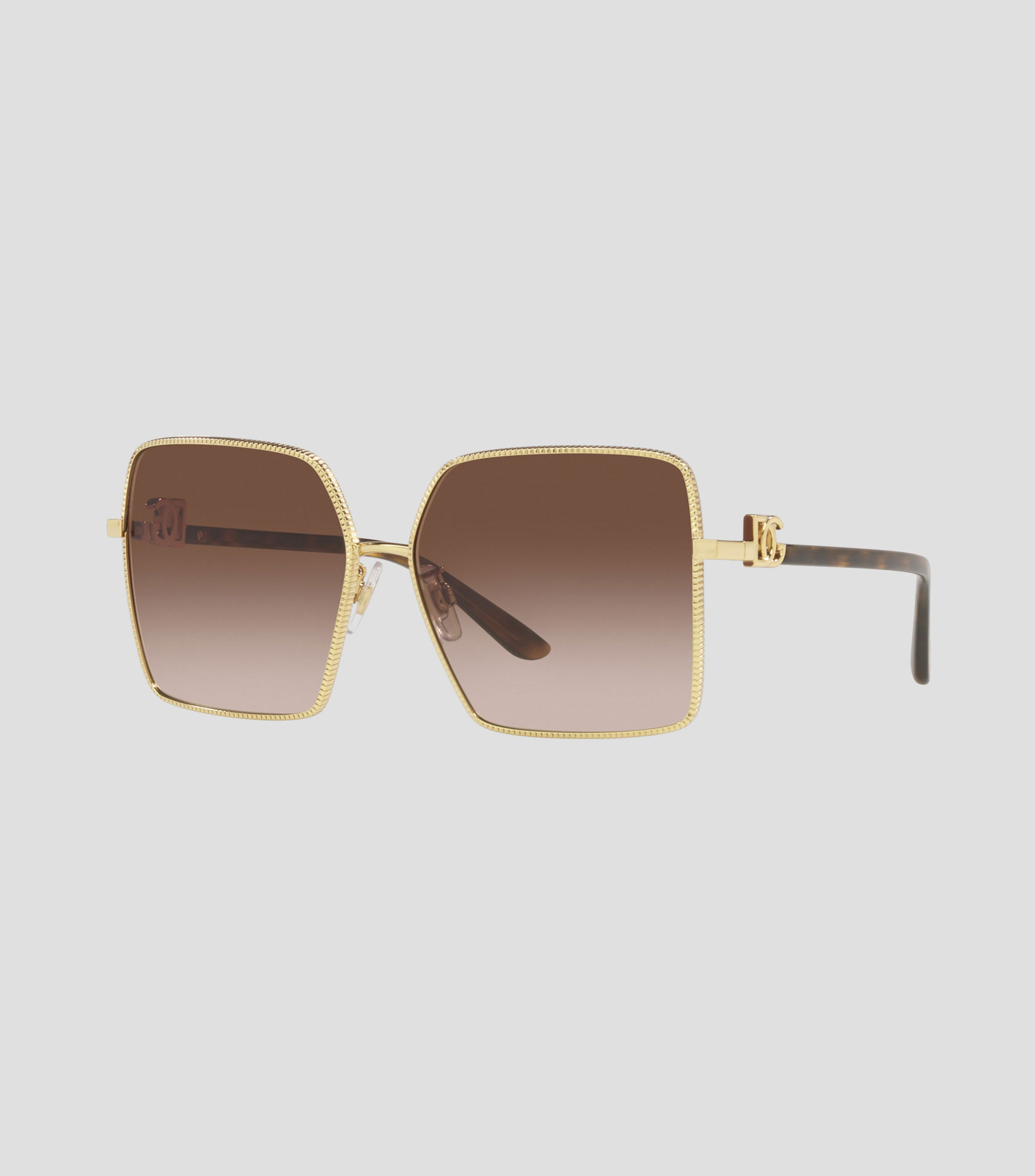 Lentes de sol cuadrados dorados Mujer