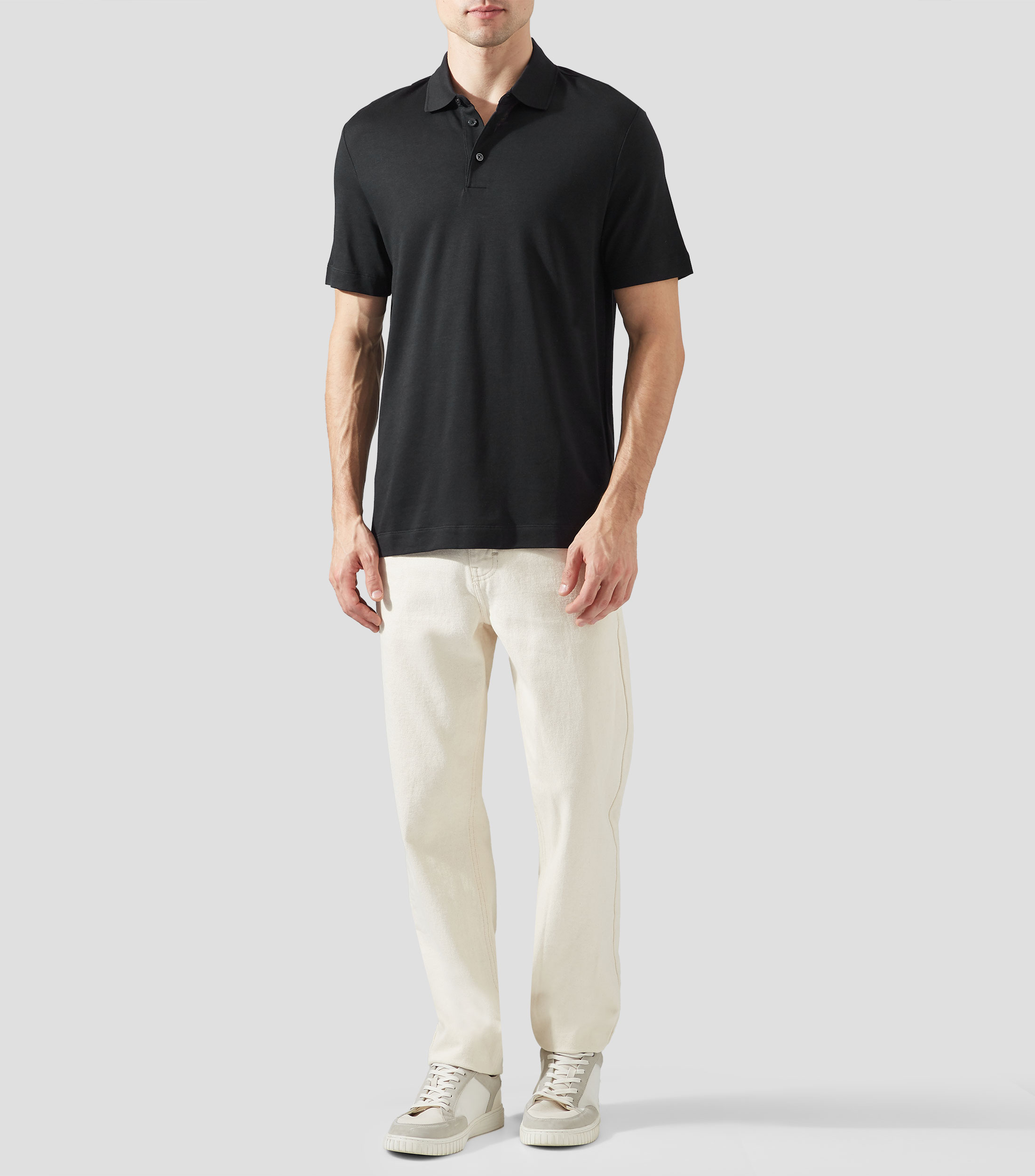 Playera Tipo Polo Manga Corta Microdiseño Hombre