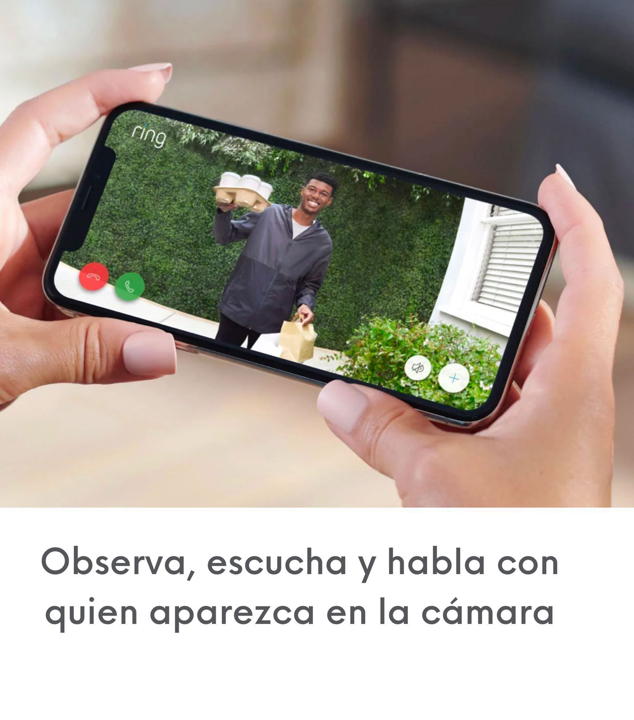 Timbre Inteligente Video Doorbell Wi-Fi con Cable, Negro