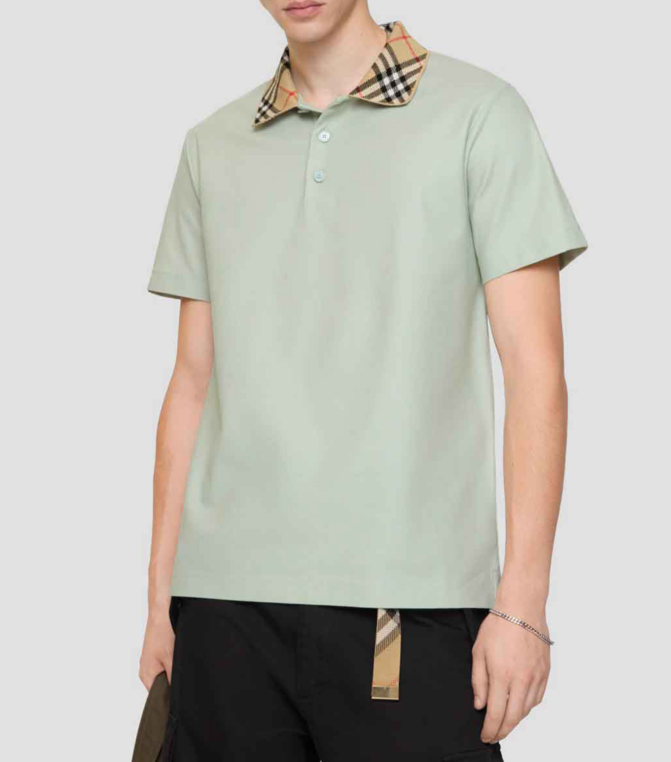 Playera tipo polo manga corta lisa Hombre
