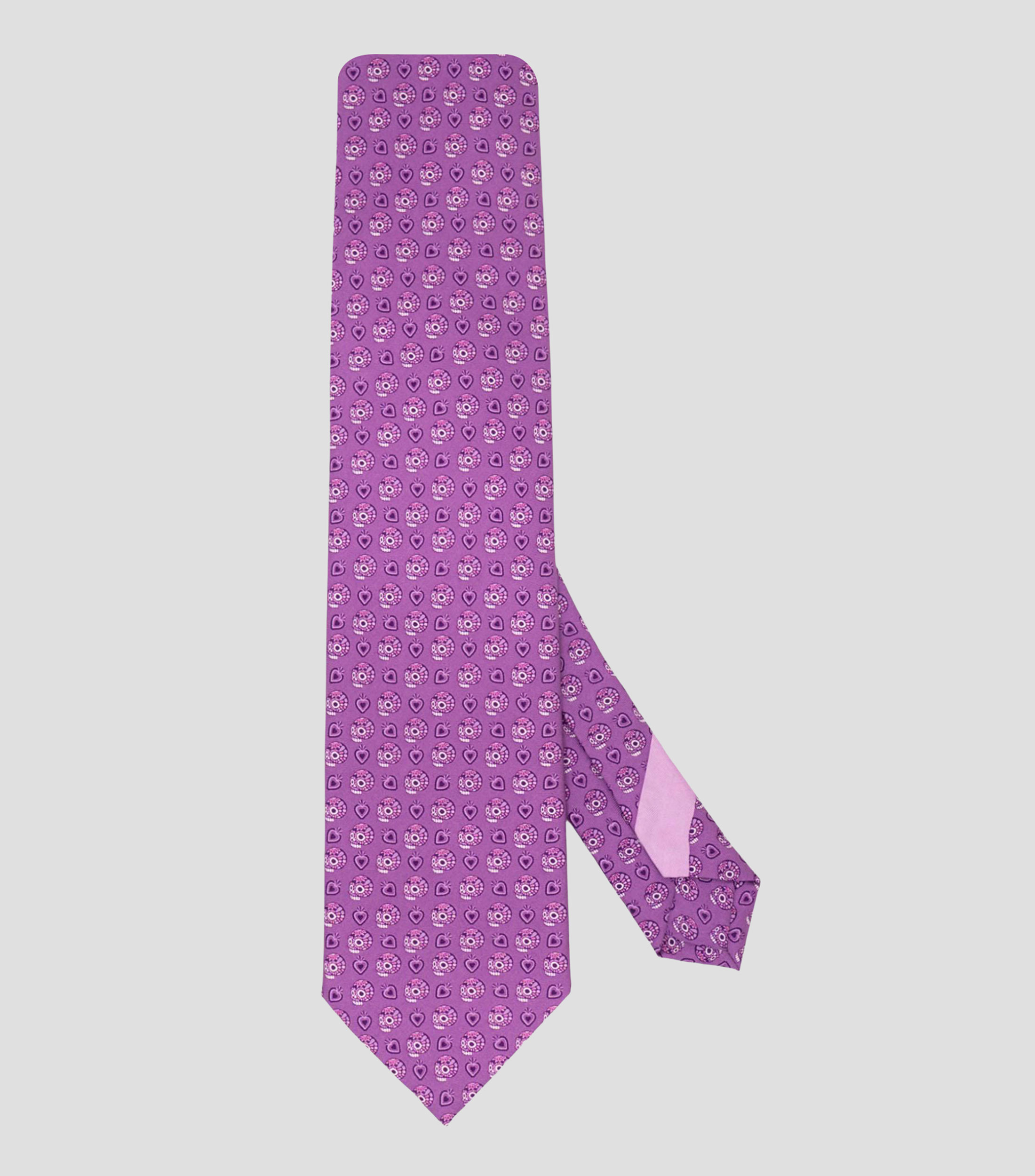 Corbata ancha en seda con estampado Calaverita