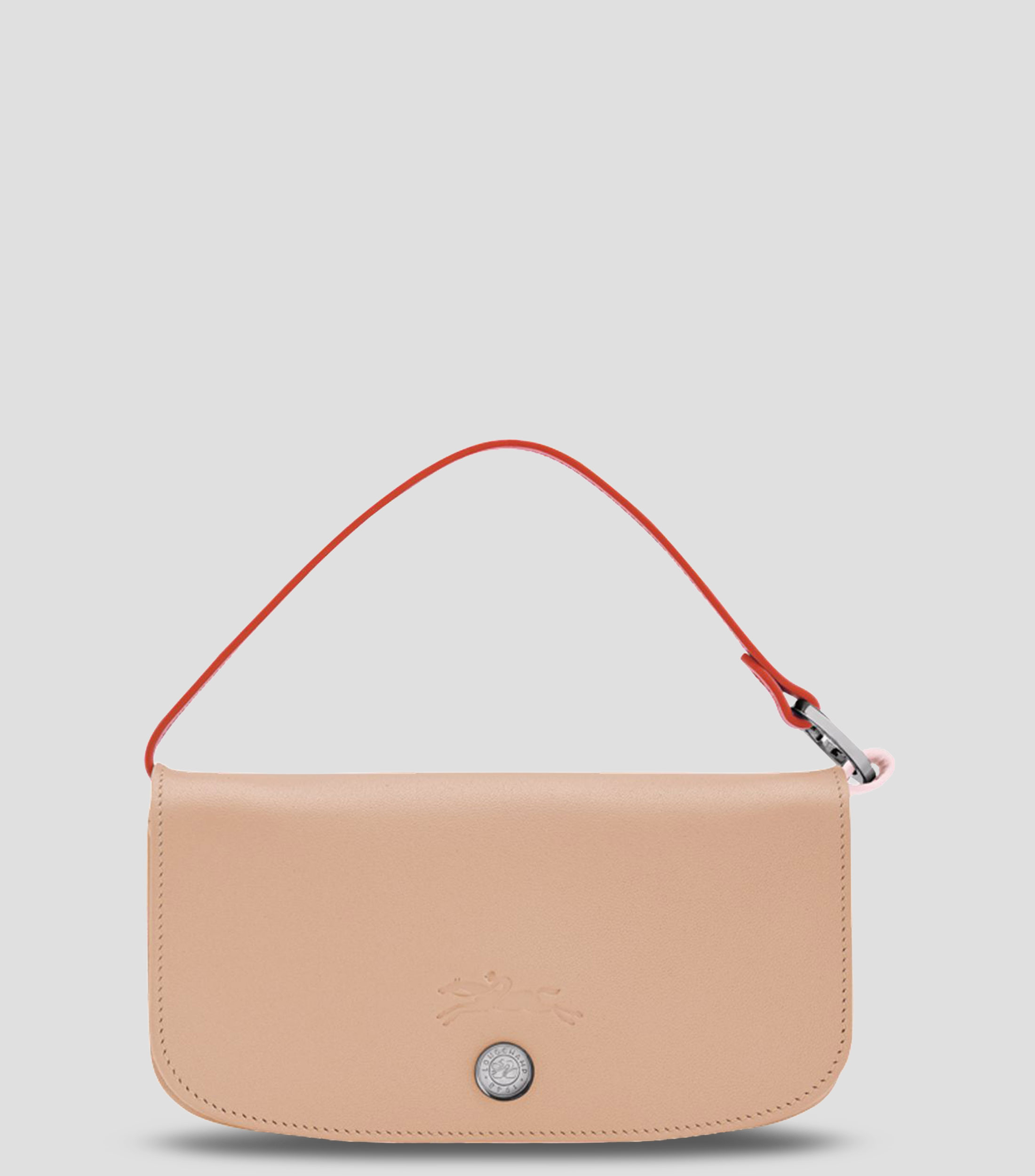 Bolsa Pouch en cuero lisa Mujer